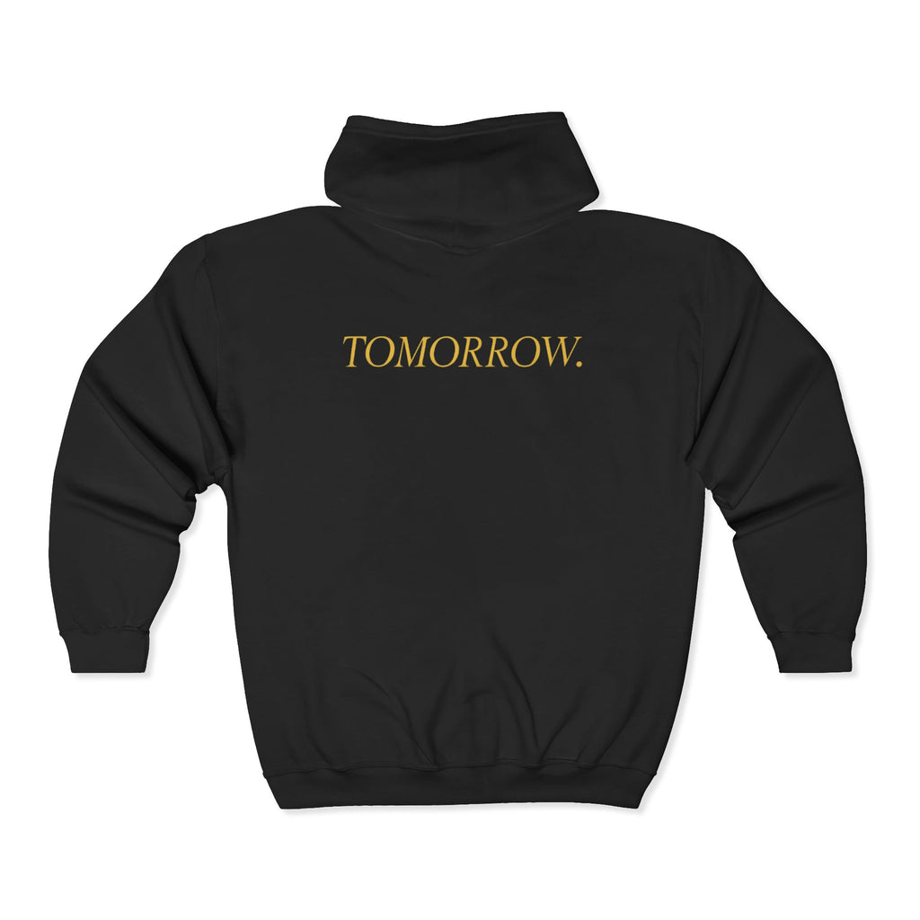 SCARFLACE Zip Hoodie - What's Always Coming But Never Arrives? Tomorrow - Philosophy Hoodie