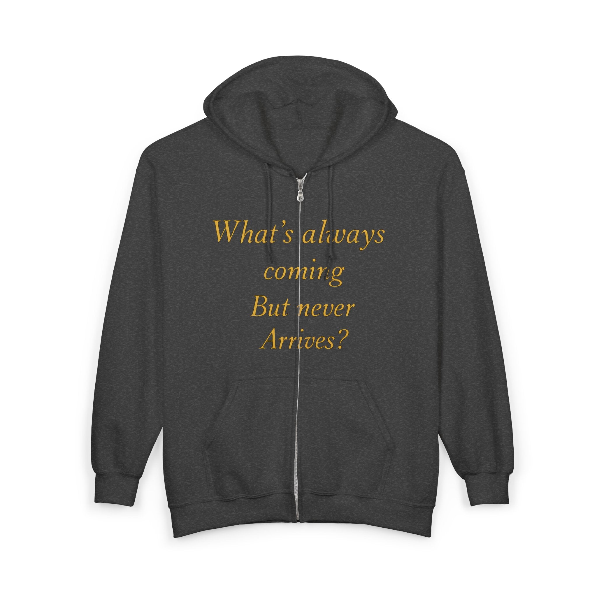 SCARFLACE Zip Hoodie - What's Always Coming But Never Arrives? Tomorrow - Philosophy Hoodie