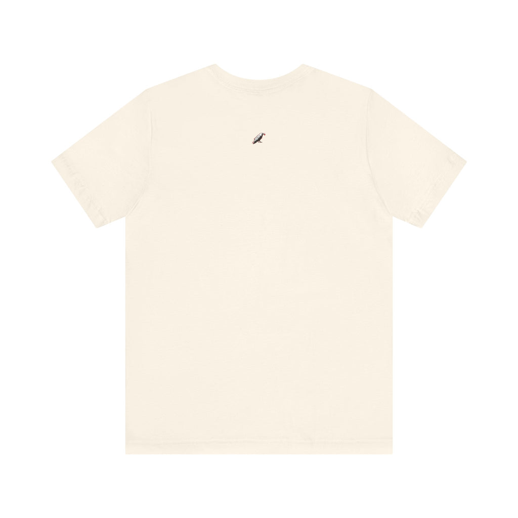Horror Mask Split Face Tee — "Say Hello To Your Family and Friends" Graphic T-Shirt Printify