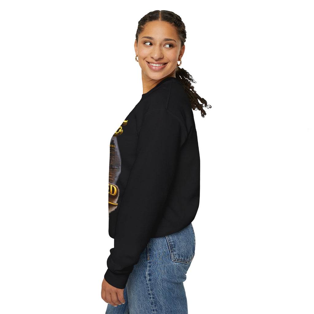 Crewneck Sweatshirt - "Say Hello to That Undesired Fork in the Road" Inspirational Road Trip Design Printify