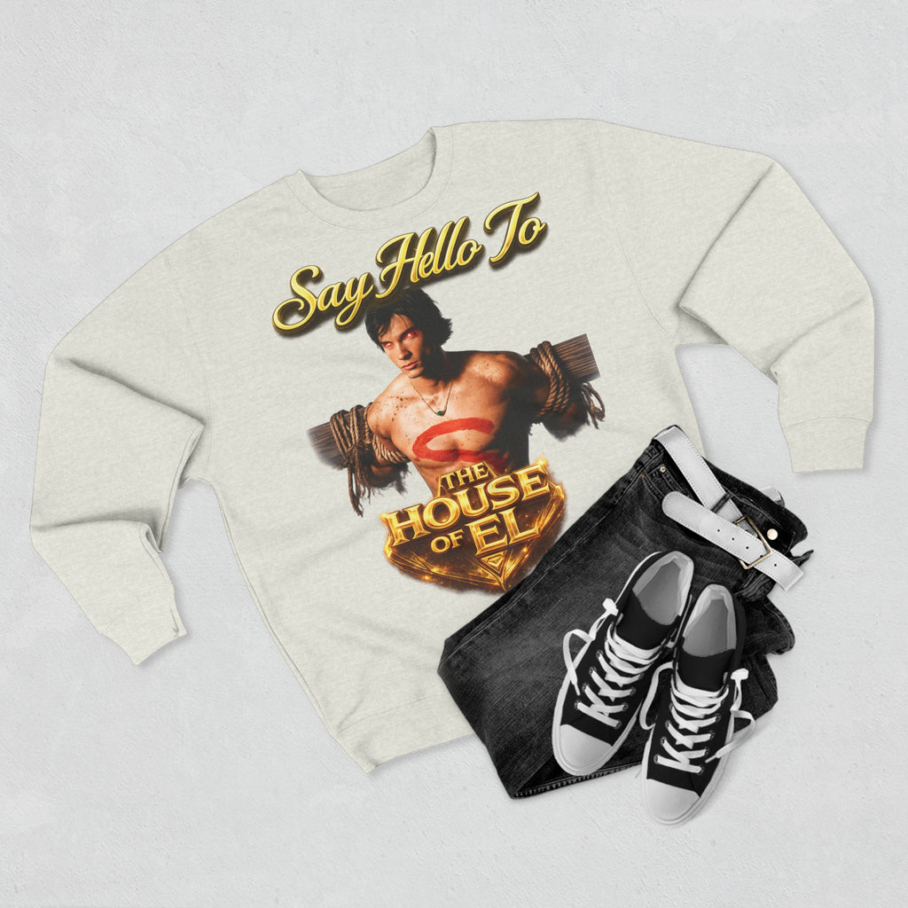 Say Hello To The House of El Sweatshirt – Retro Superman Inspired Crewneck Printify