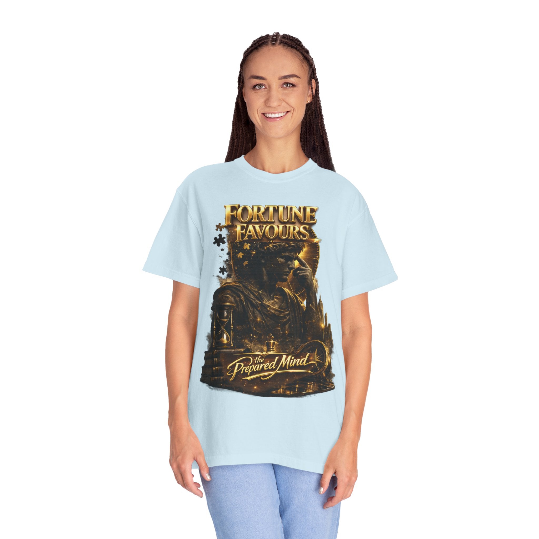 Fortune Favours Prepared Mind T-Shirt — Medieval Knight Graphic Tee Printify