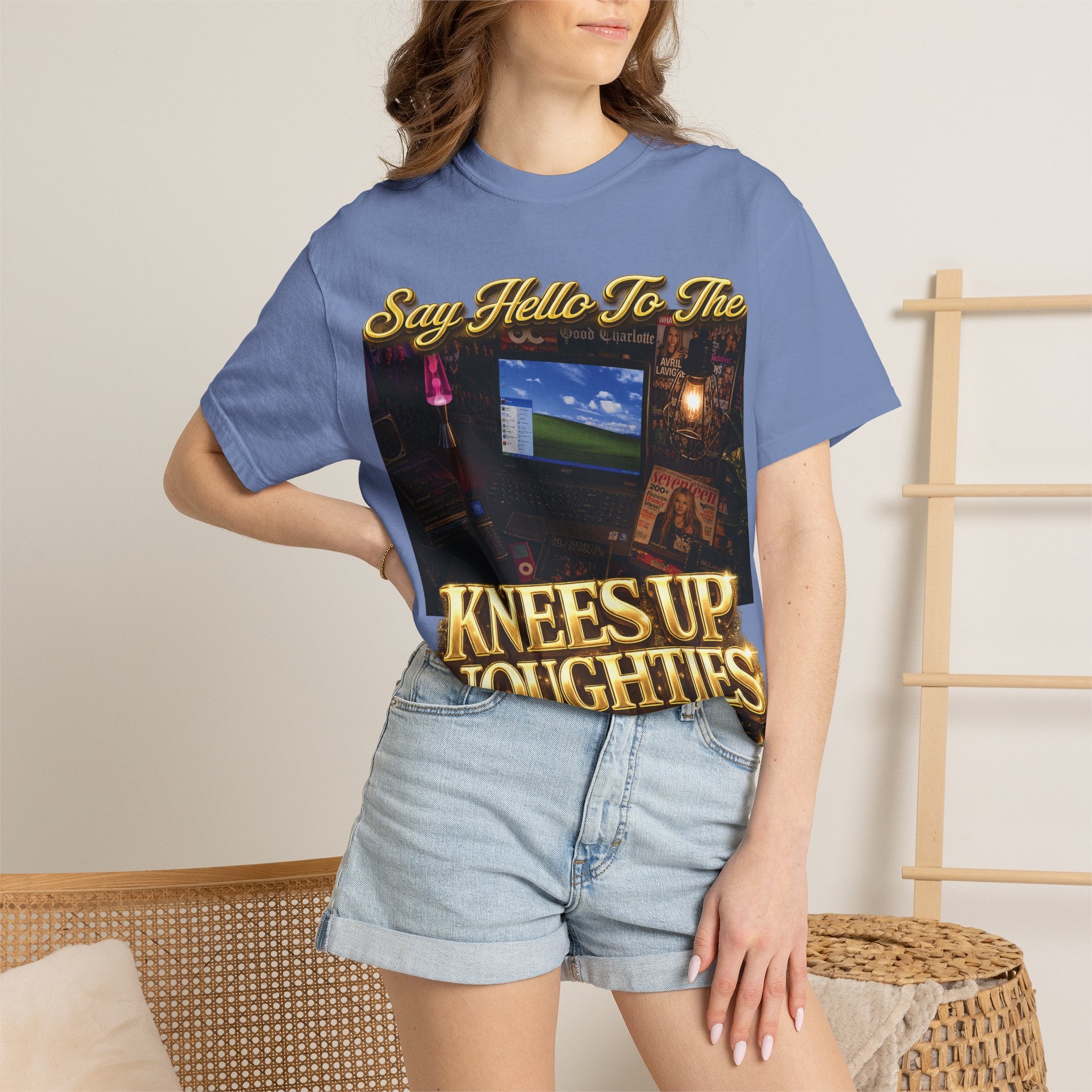 Knees Up Noughties Graphic T-Shirt — Retro MySpace Throwback Tee Printify