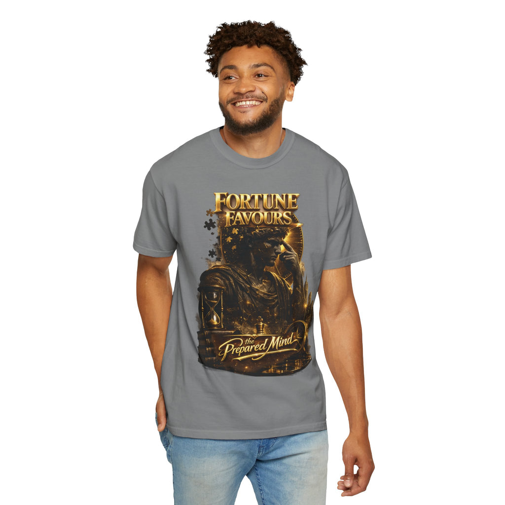 Fortune Favours Prepared Mind T-Shirt — Medieval Knight Graphic Tee Printify