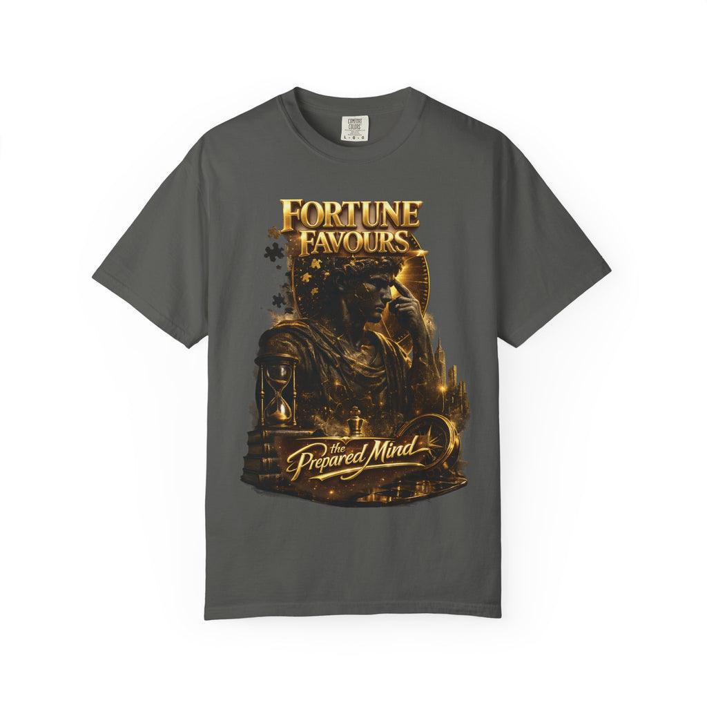 Fortune Favours Prepared Mind T-Shirt — Medieval Knight Graphic Tee Printify