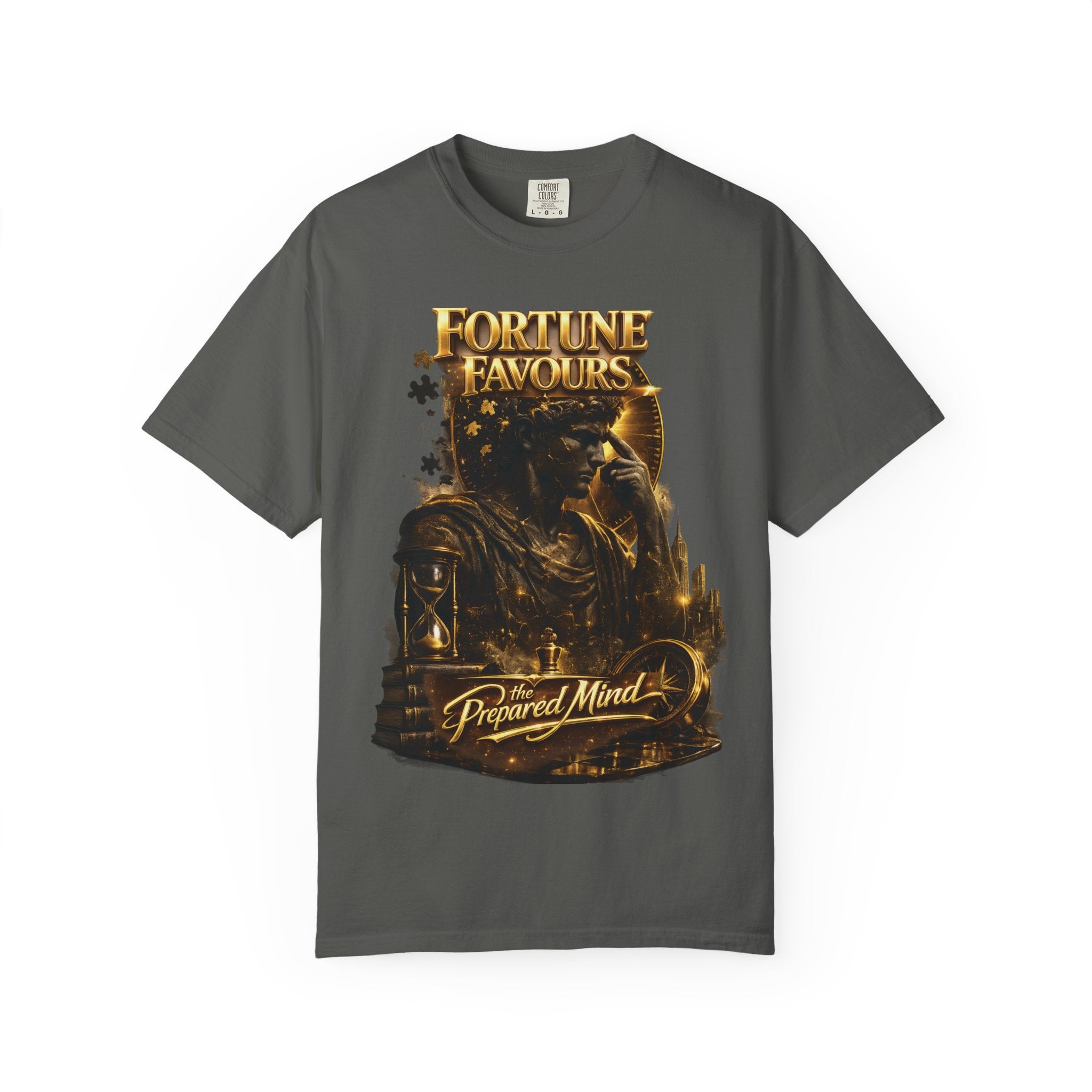 Fortune Favours Prepared Mind T-Shirt — Medieval Knight Graphic Tee Printify