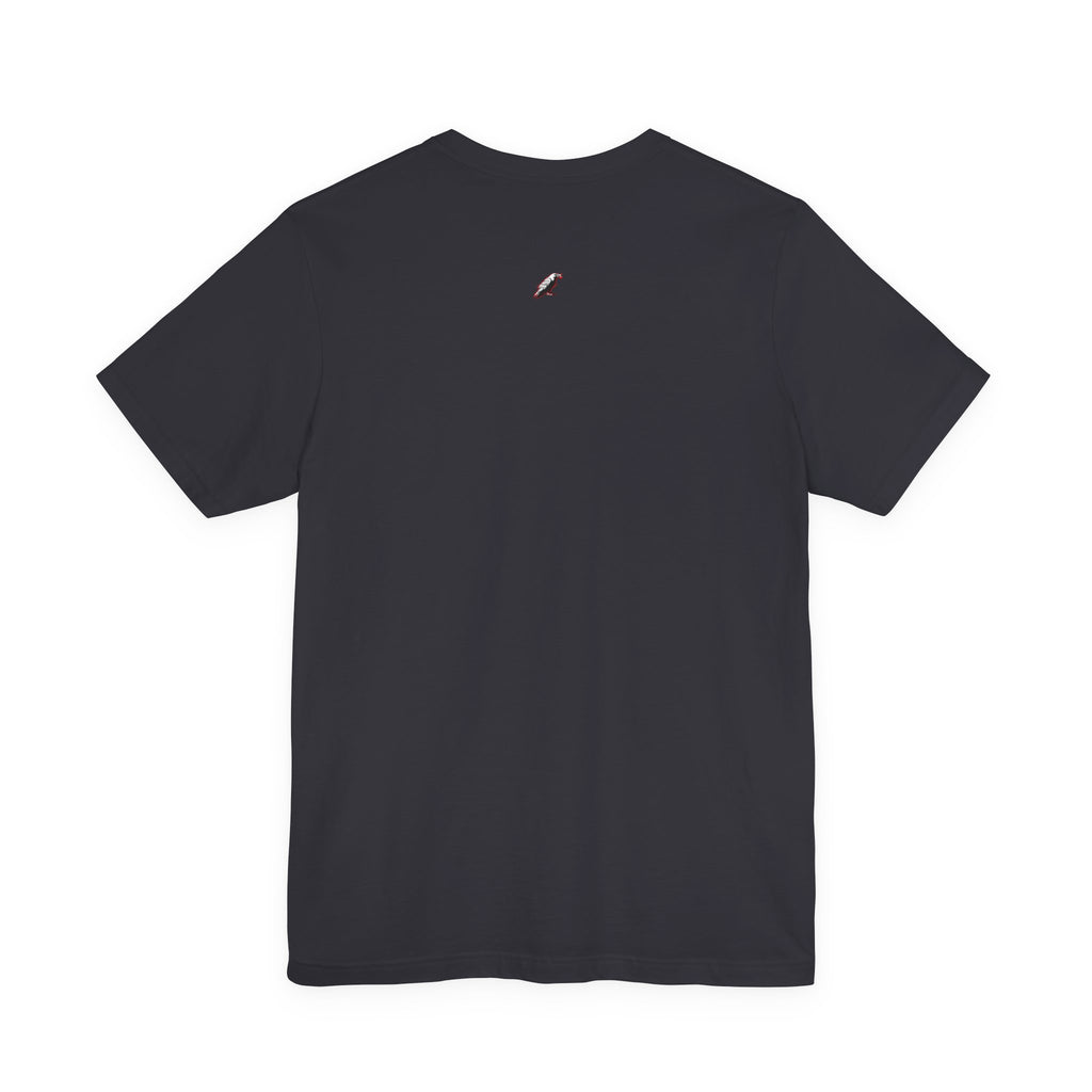 Horror Mask Split Face Tee — "Say Hello To Your Family and Friends" Graphic T-Shirt Printify
