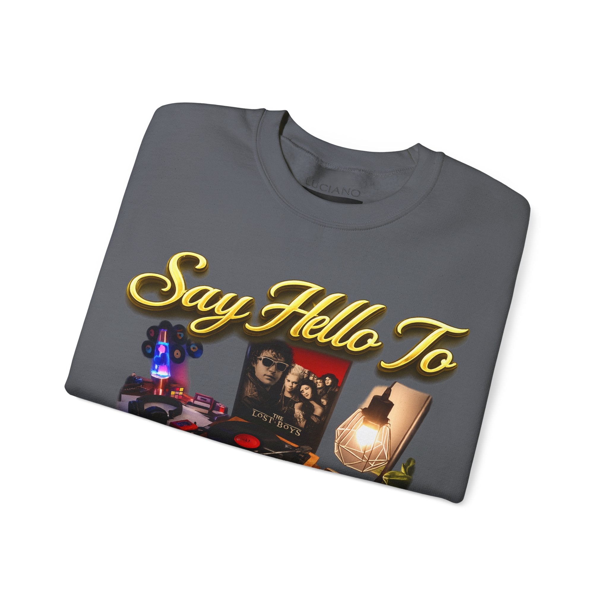 Grateful 80s Crewneck Sweatshirt — “say hello to the grateful 80's” Retro Vibe Printify