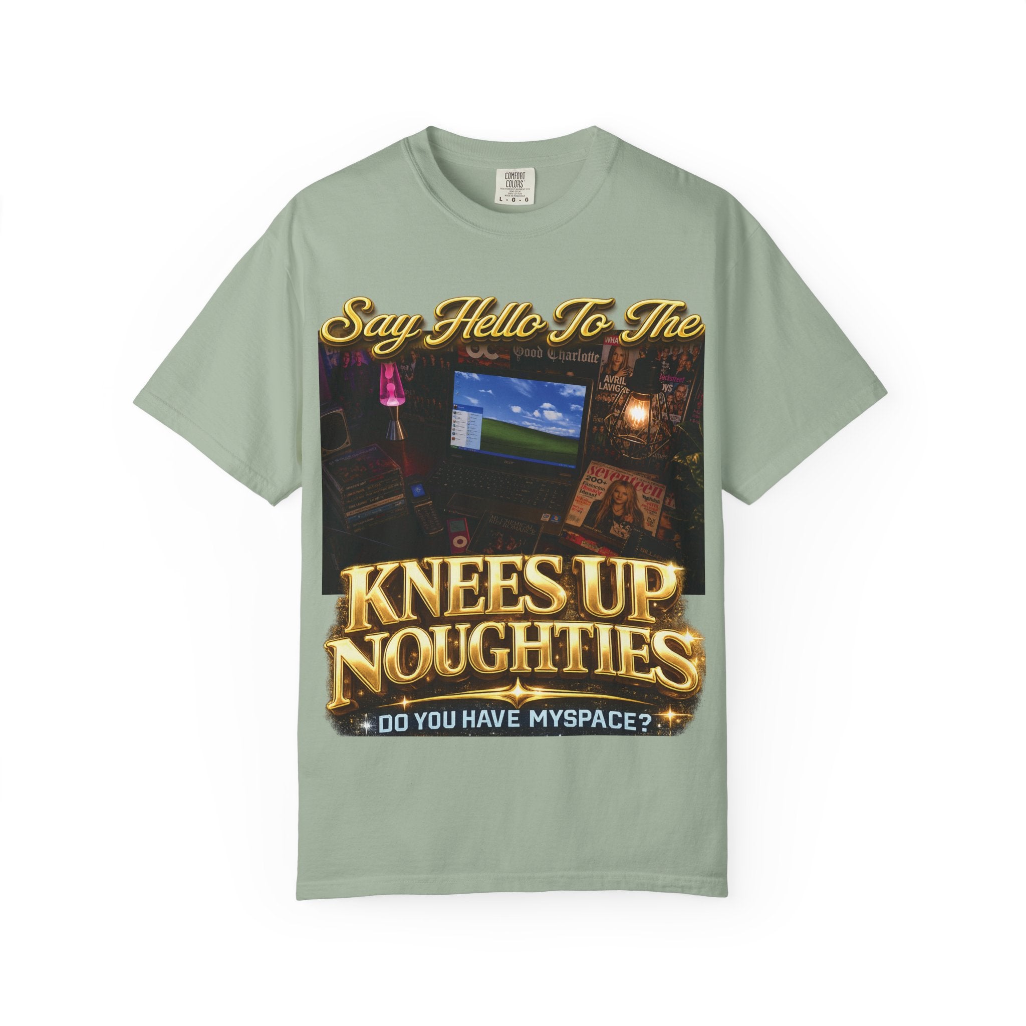 Knees Up Noughties Graphic T-Shirt — Retro MySpace Throwback Tee Printify