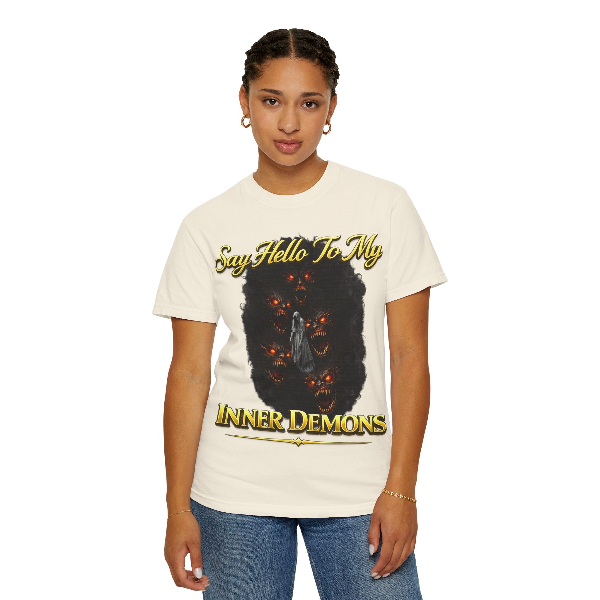 Inner Demons T-Shirt — "Say Hello To My Inner Demons" Graphic Tee Printify