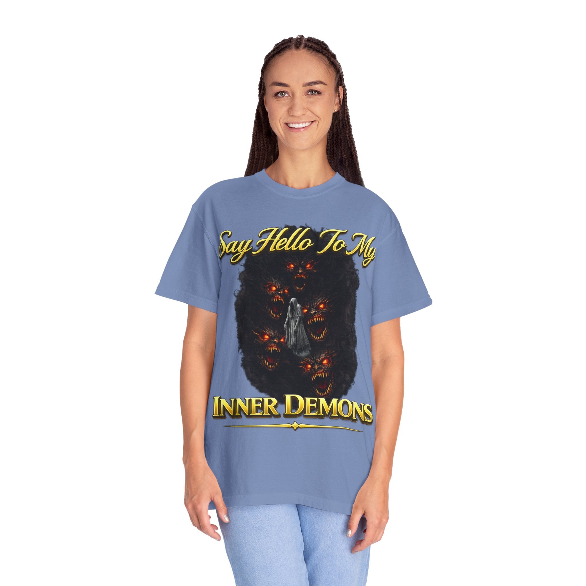 Inner Demons T-Shirt — "Say Hello To My Inner Demons" Graphic Tee Printify