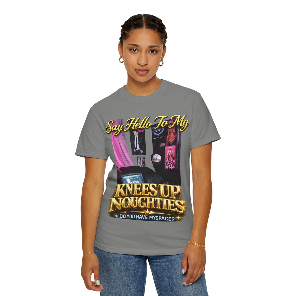 Knees Up Noughties Graphic T-Shirt — Retro MySpace Pop Culture Tee Printify