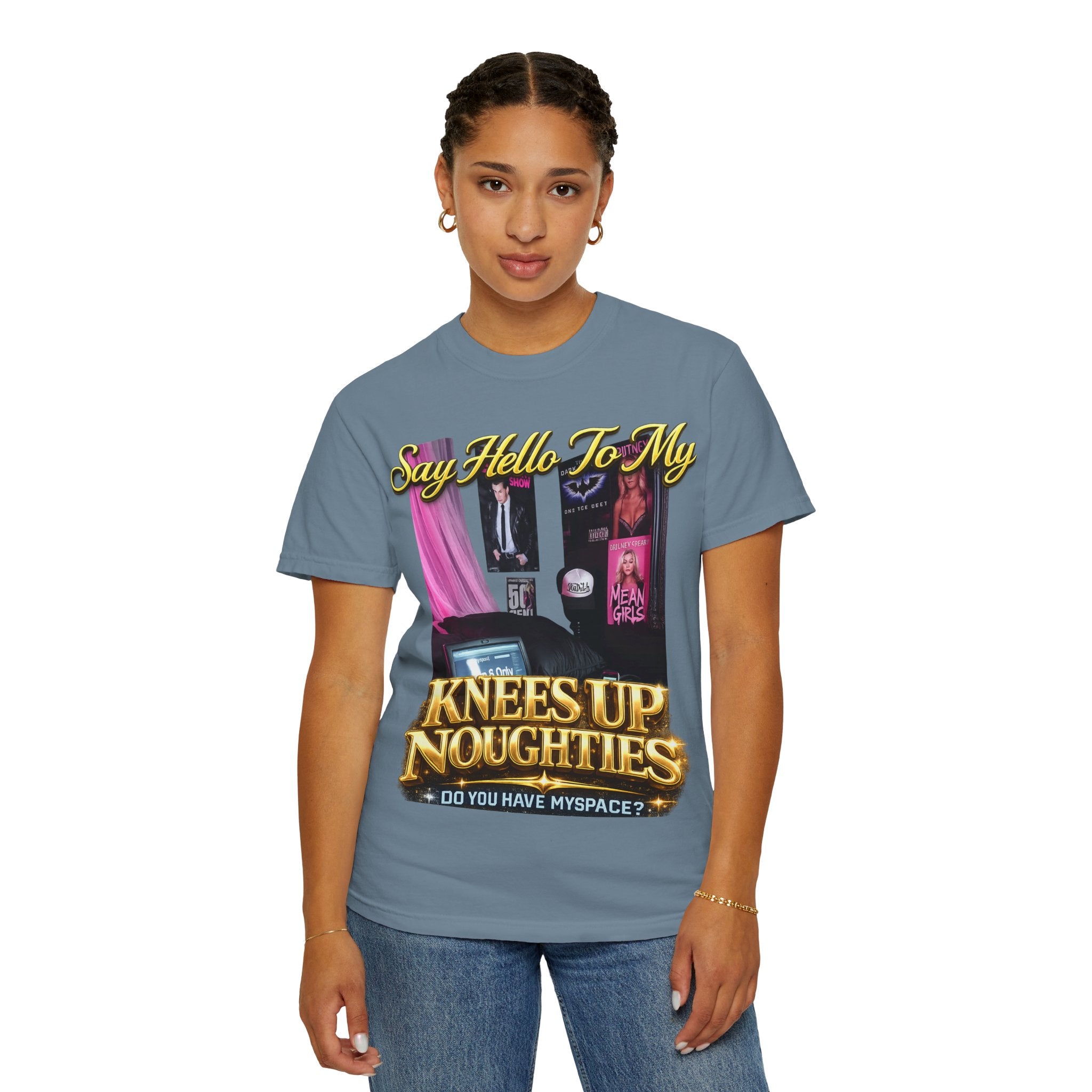 Knees Up Noughties Graphic T-Shirt — Retro MySpace Pop Culture Tee Printify
