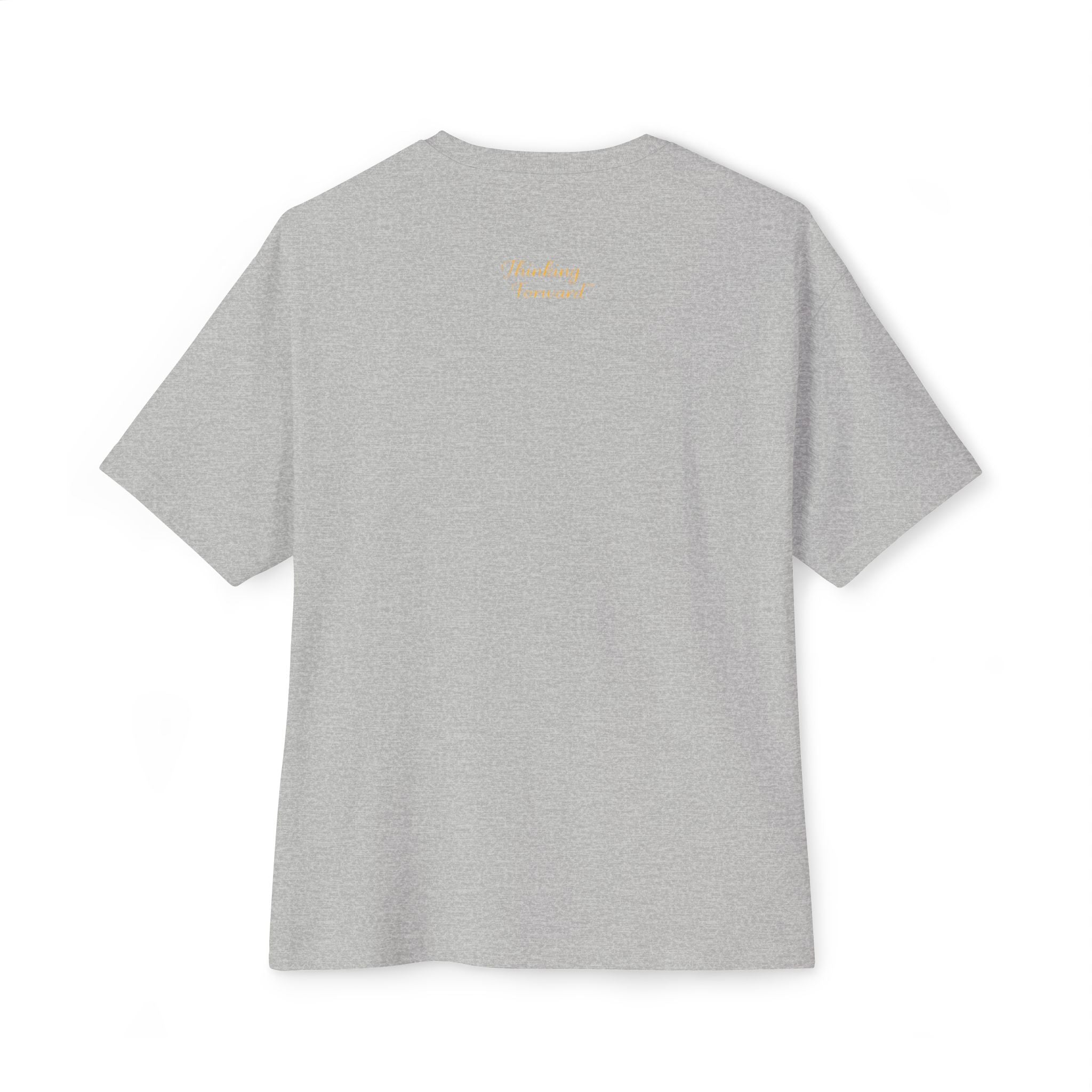 Minimalist White Boxy Tee with Subtle Script Print — Relaxed Oversized T-Shirt Printify