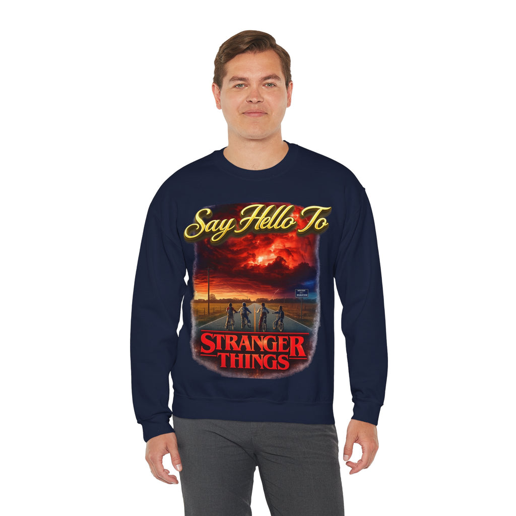 Stranger Things "Say Hello To" Crewneck Sweatshirt Printify