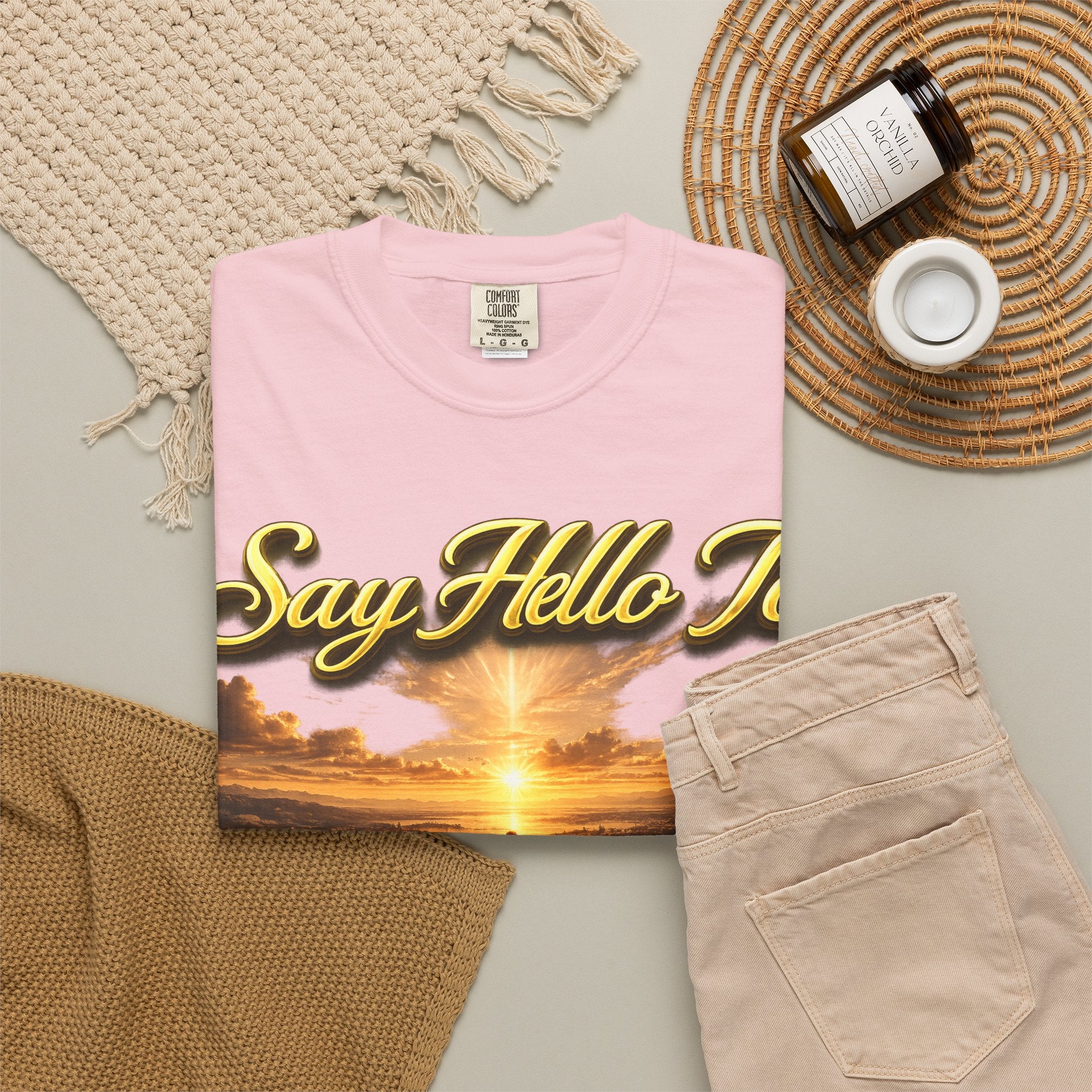 Inspirational 'Say Hello to The Beginning' Sunrise T-Shirt Printify