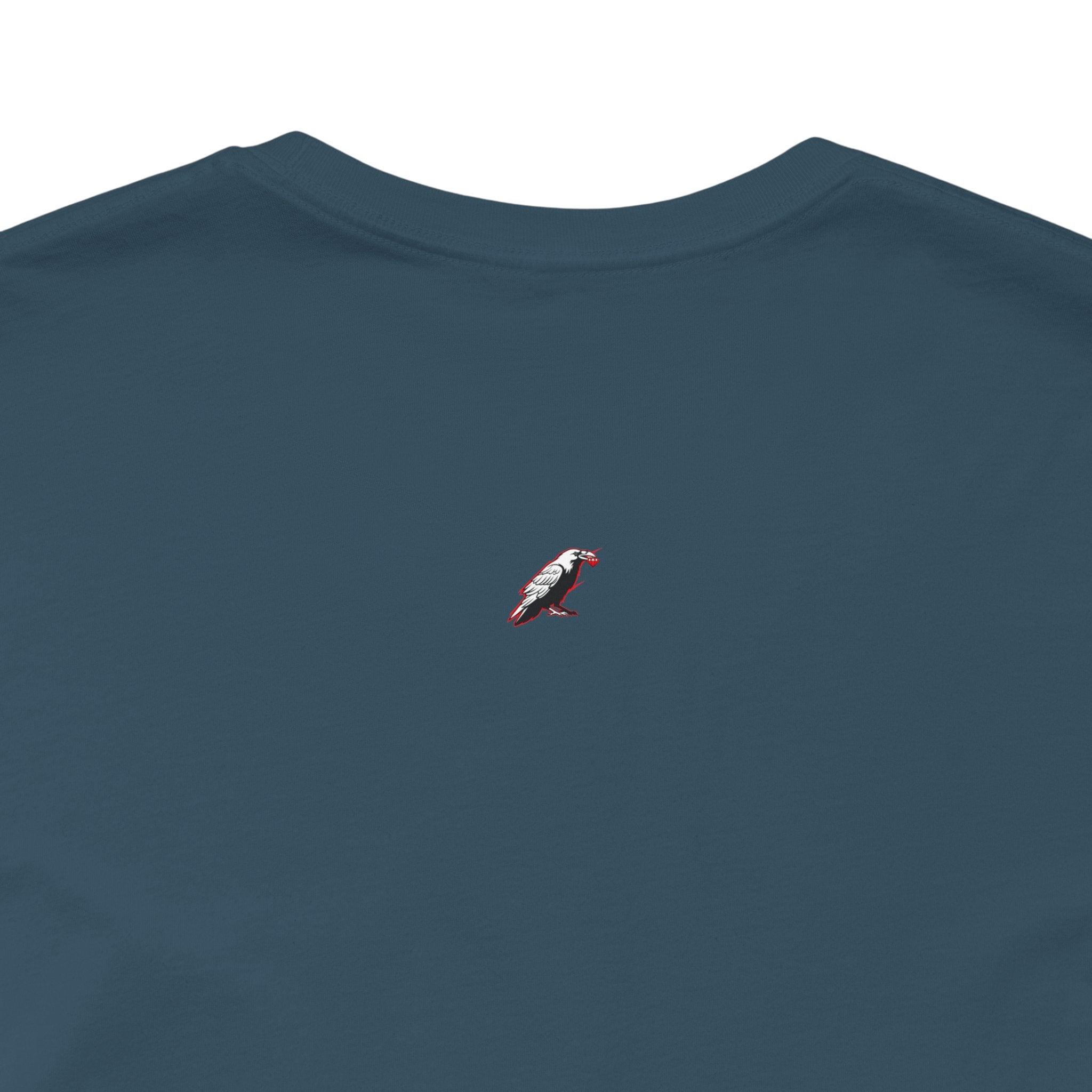 Horror Mask Split Face Tee — "Say Hello To Your Family and Friends" Graphic T-Shirt Printify