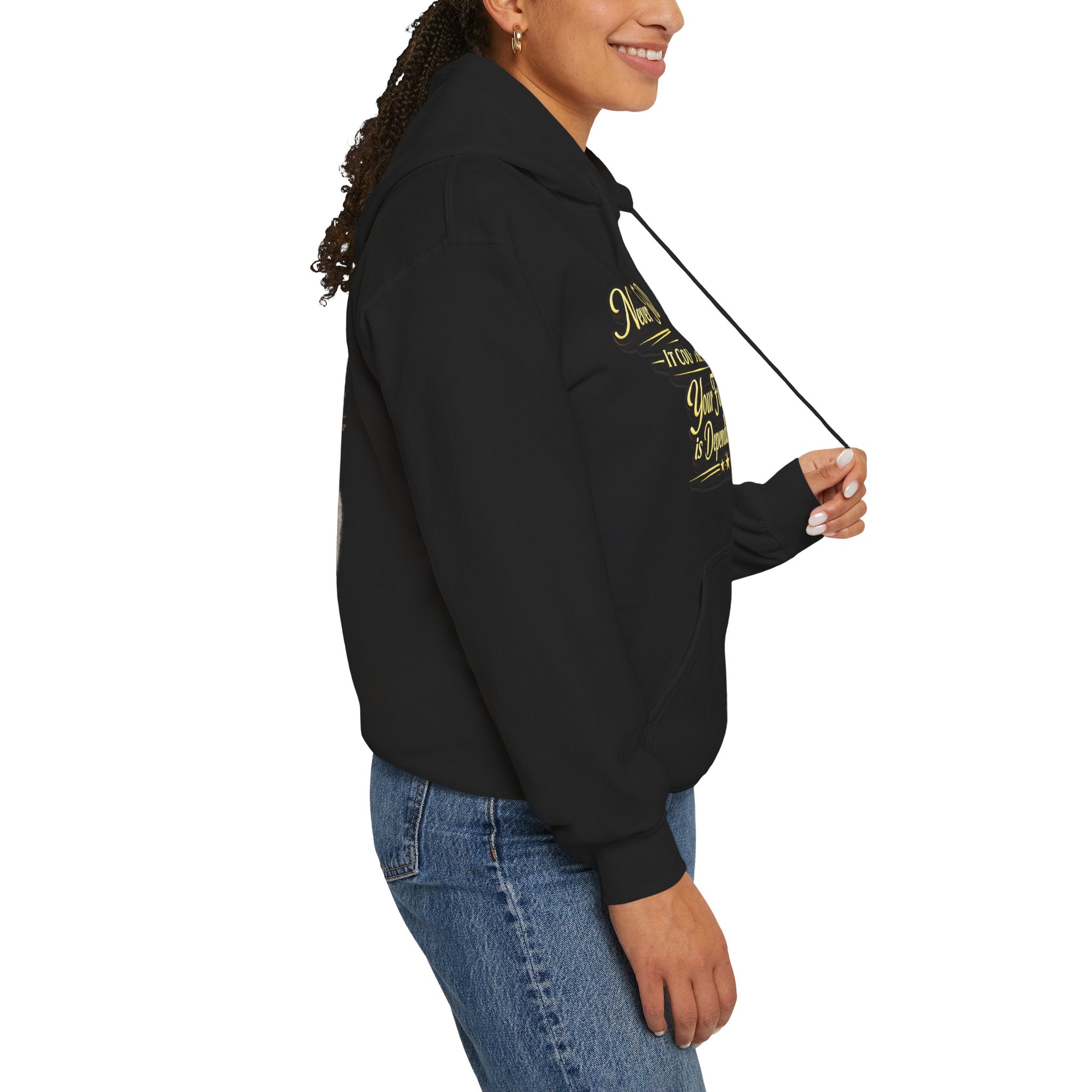 Inspirational Hoodie – “Never Letting Regret Your Past” Motivational City Night Sweatshirt Printify