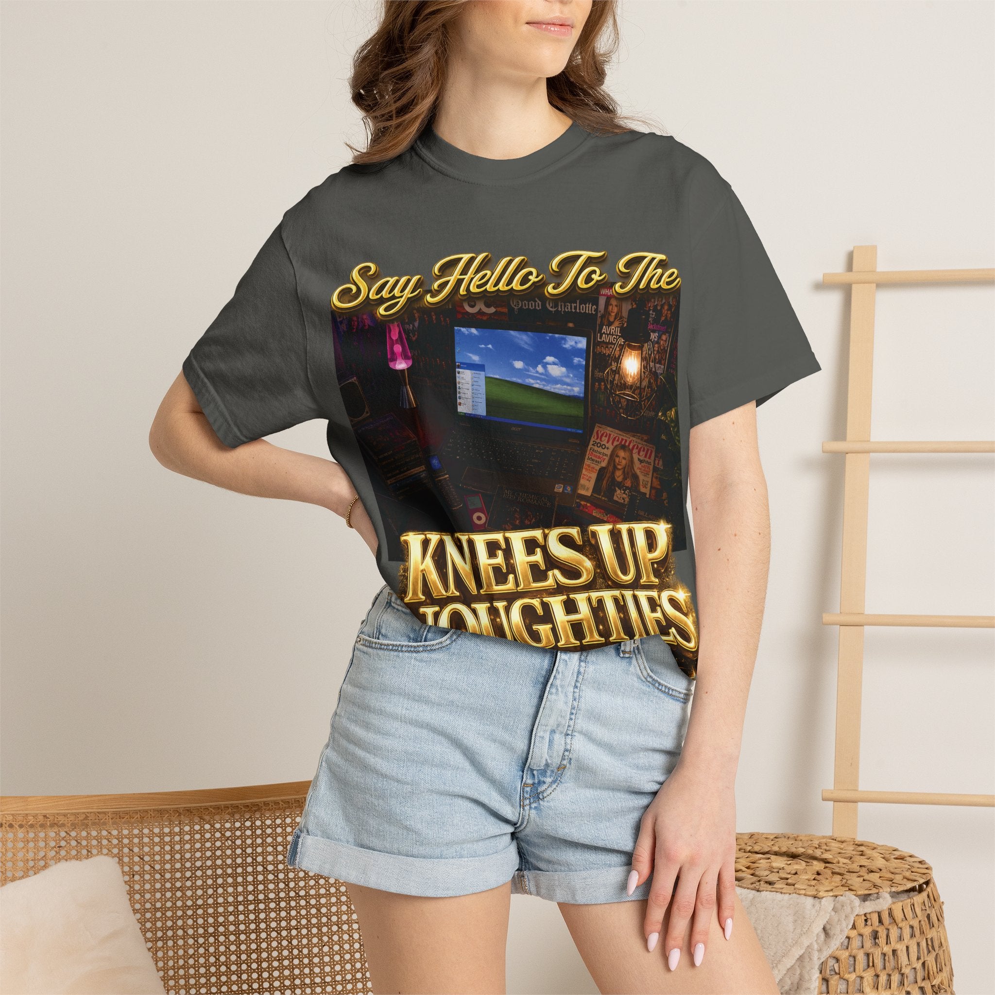 Knees Up Noughties Graphic T-Shirt — Retro MySpace Throwback Tee Printify