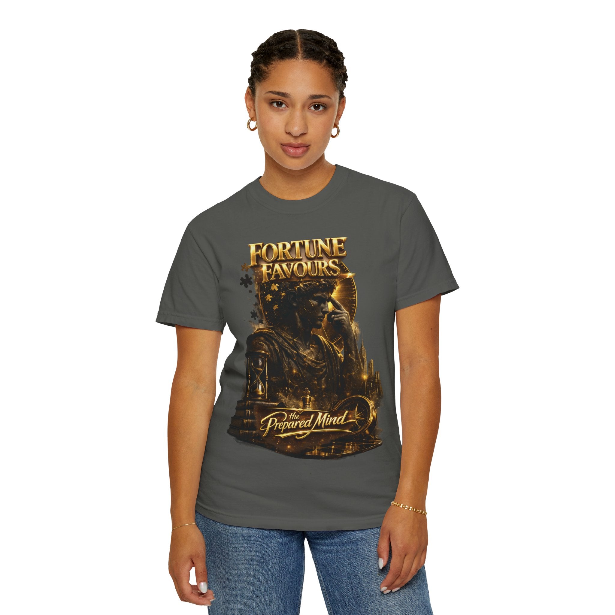 Fortune Favours Prepared Mind T-Shirt — Medieval Knight Graphic Tee Printify