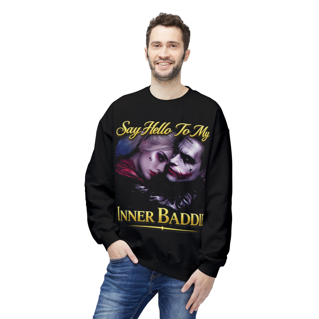 Inner Baddie Crewneck Sweatshirt - "Say Hello To" My Graphic Pullover Printify