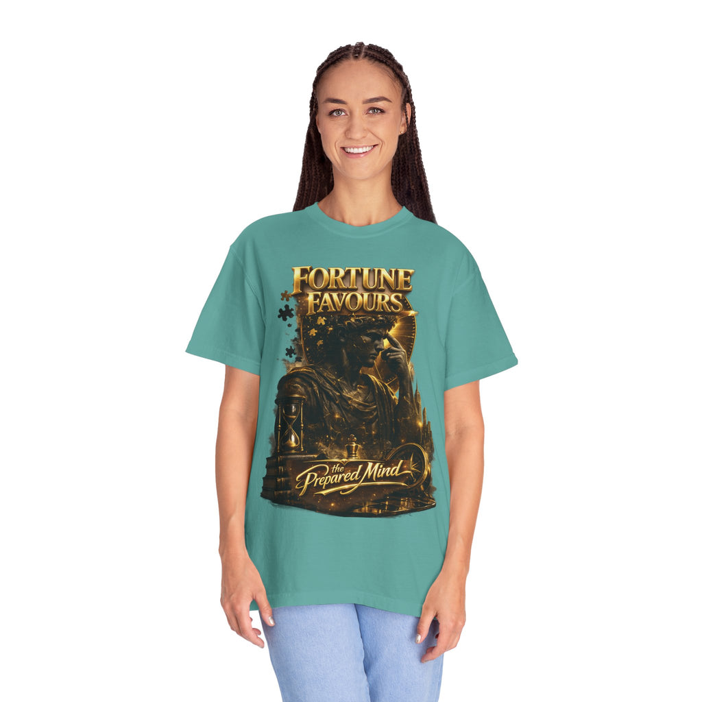 Fortune Favours Prepared Mind T-Shirt — Medieval Knight Graphic Tee Printify