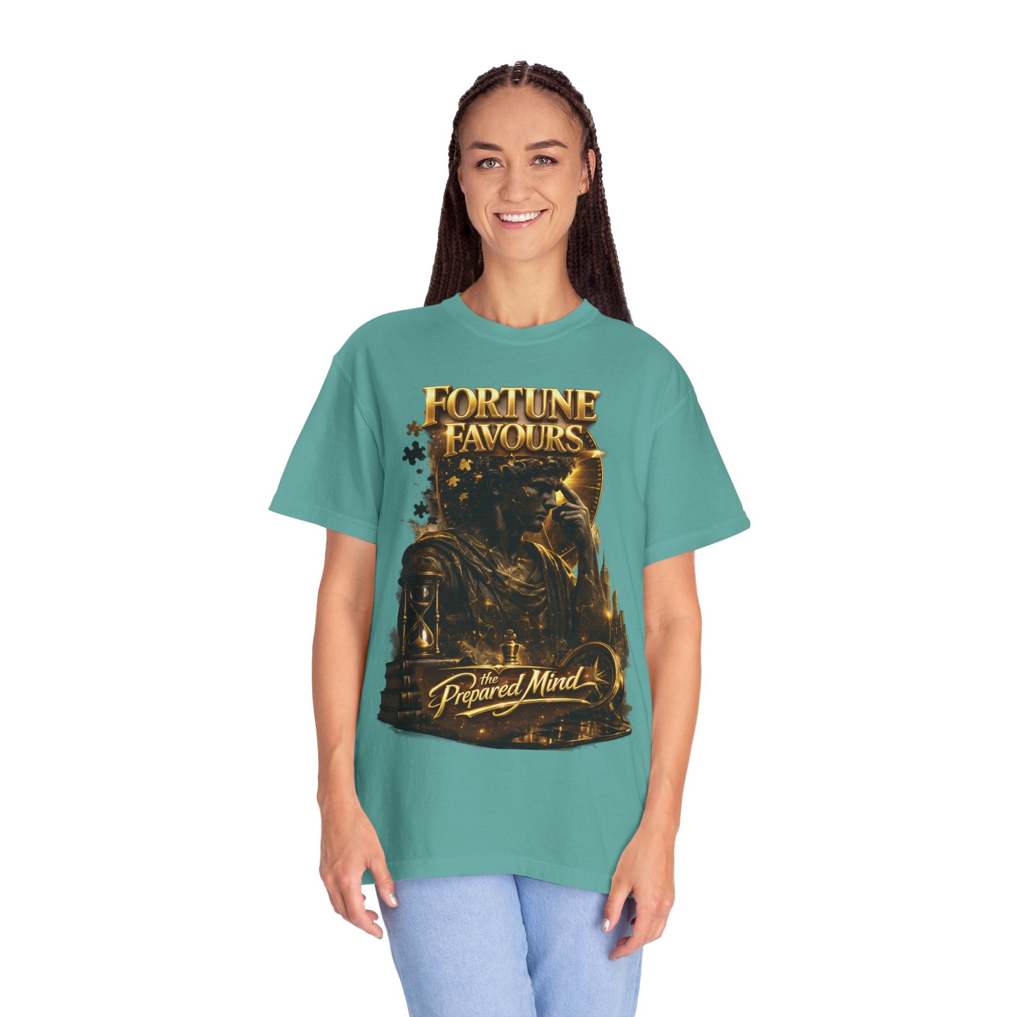 Fortune Favours Prepared Mind T-Shirt — Medieval Knight Graphic Tee Printify