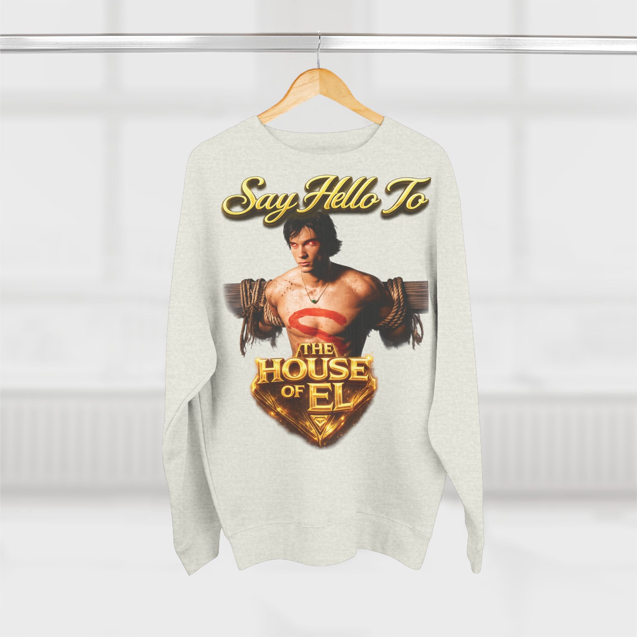 Say Hello To The House of El Sweatshirt – Retro Superman Inspired Crewneck Printify
