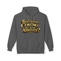 Tomorrow Hoodie — "What's Always Coming But Never Arrives?" Vintage Quote Hoodie Printify