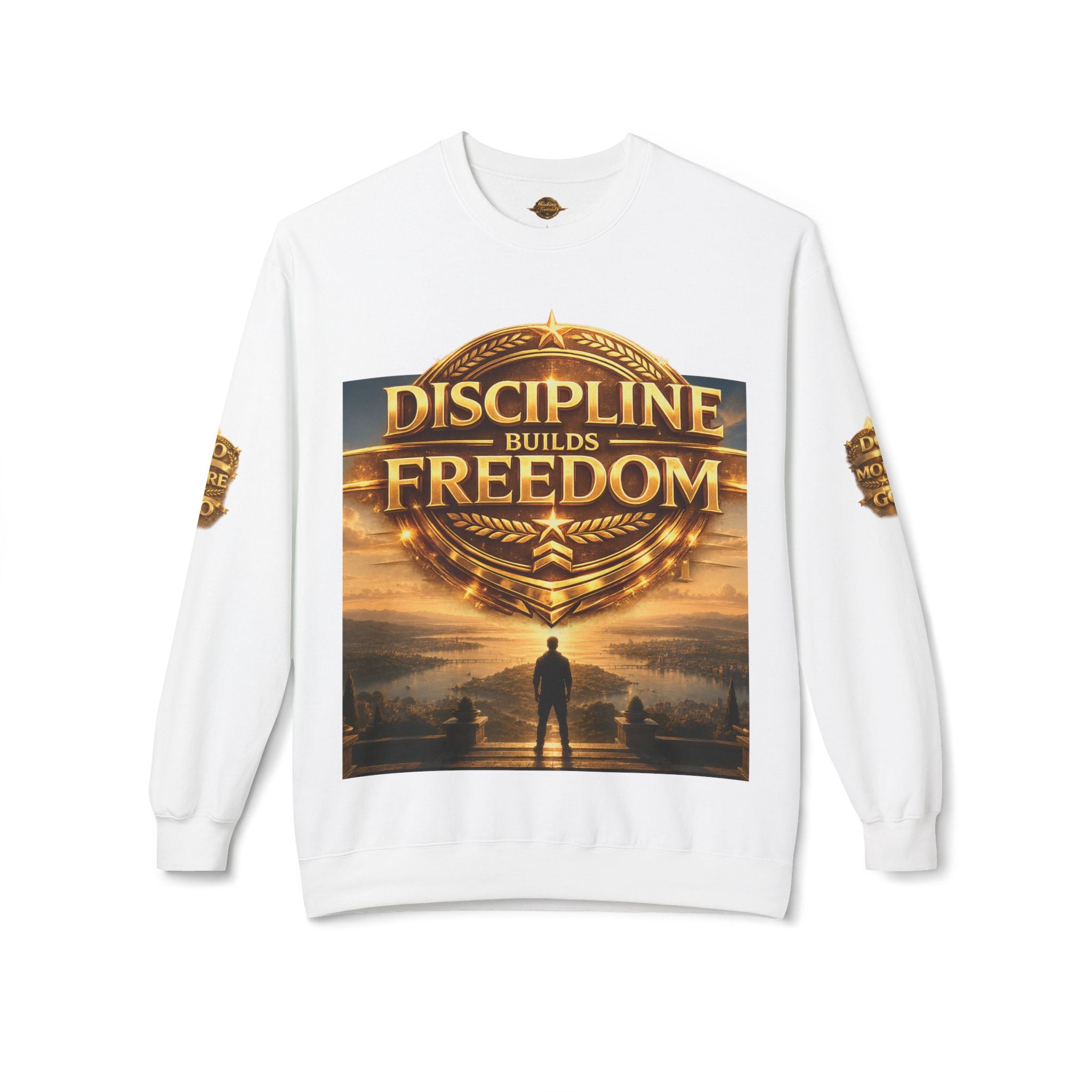 Discipline Builds Freedom Crewneck Sweatshirt – Motivational Fitness & Success Pullover Printify