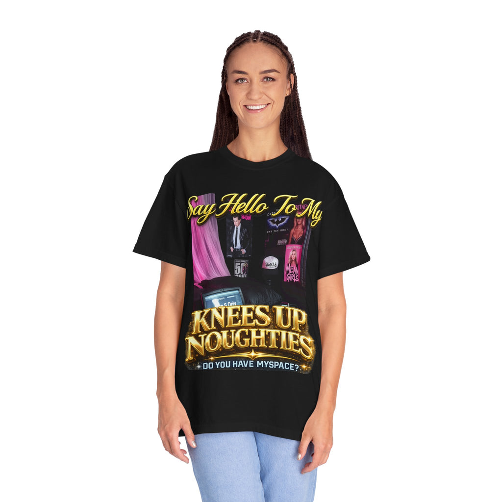 Knees Up Noughties Graphic T-Shirt — Retro MySpace Pop Culture Tee Printify