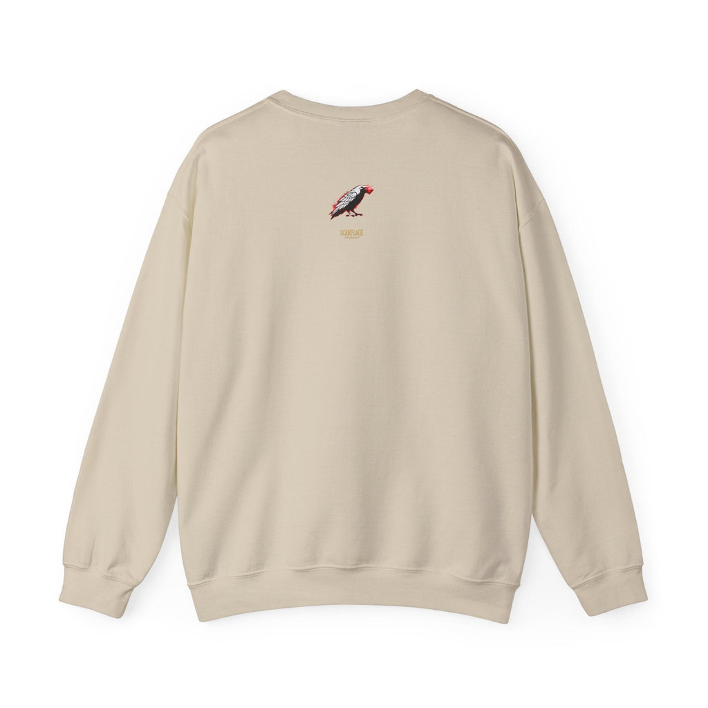 Crewneck Sweatshirt — 'Ok Mahn!' Gold Script Minimalist Streetwear Printify