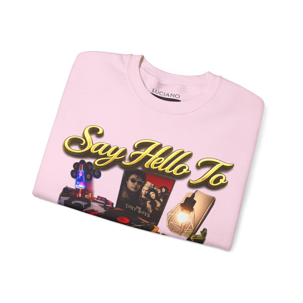 Grateful 80s Crewneck Sweatshirt — “say hello to the grateful 80's” Retro Vibe Printify
