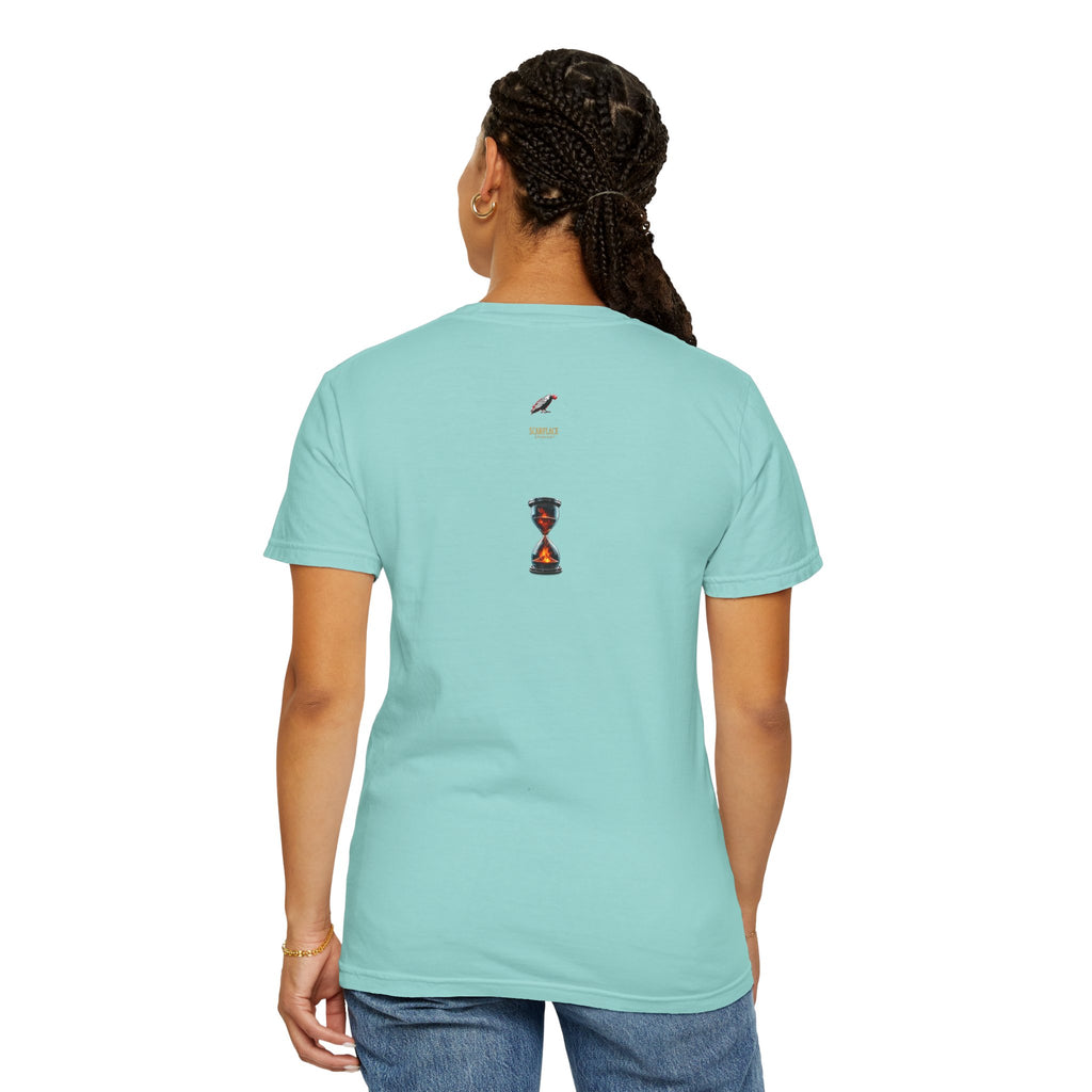 Say Hello To Time Hourglass Graphic T-Shirt — "The Only Conceivable Consistency Is Time" Printify