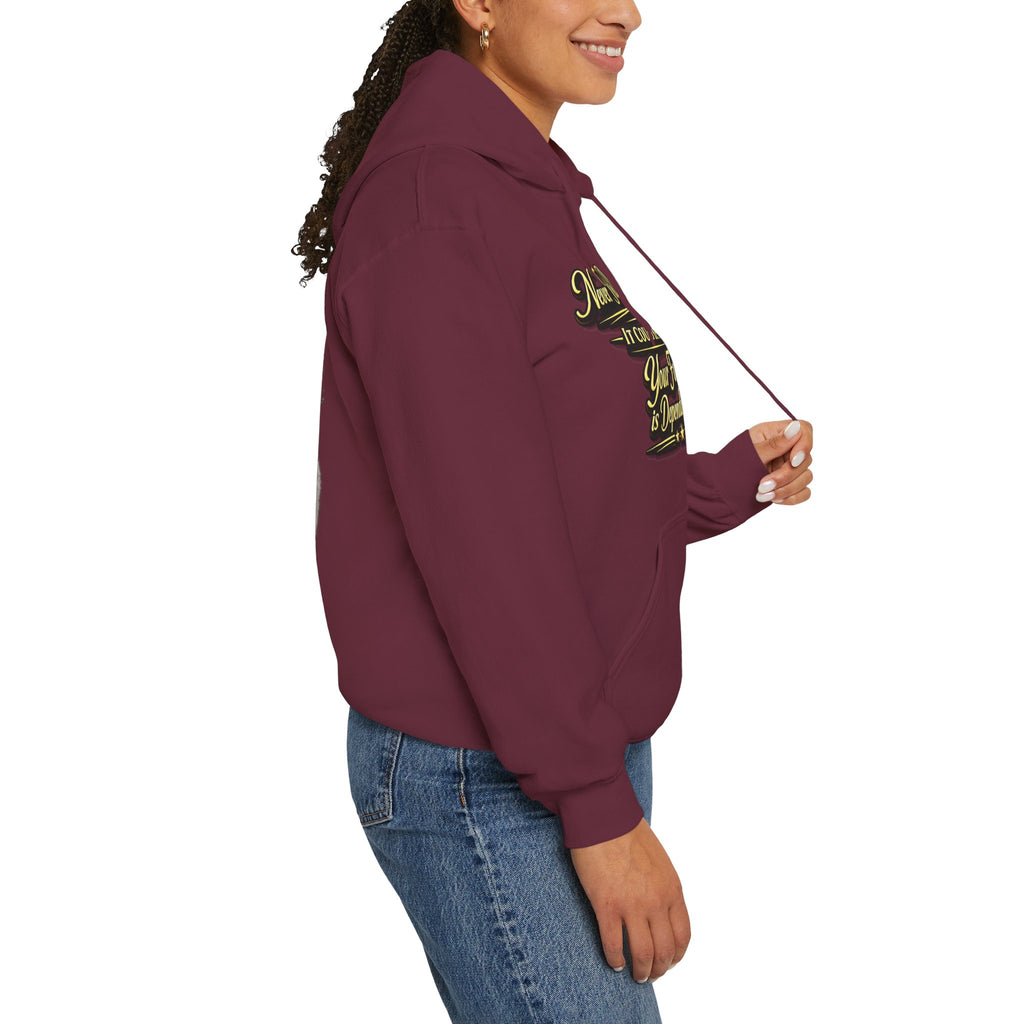 Inspirational Hoodie – “Never Letting Regret Your Past” Motivational City Night Sweatshirt Printify