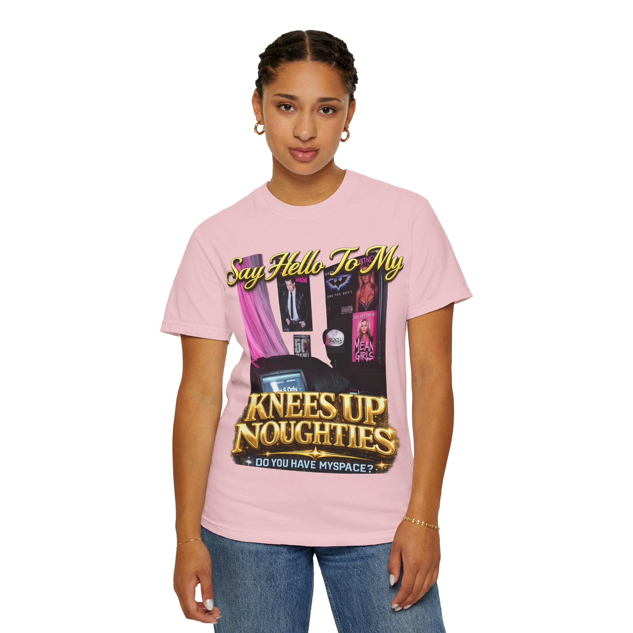 Knees Up Noughties Graphic T-Shirt — Retro MySpace Pop Culture Tee Printify