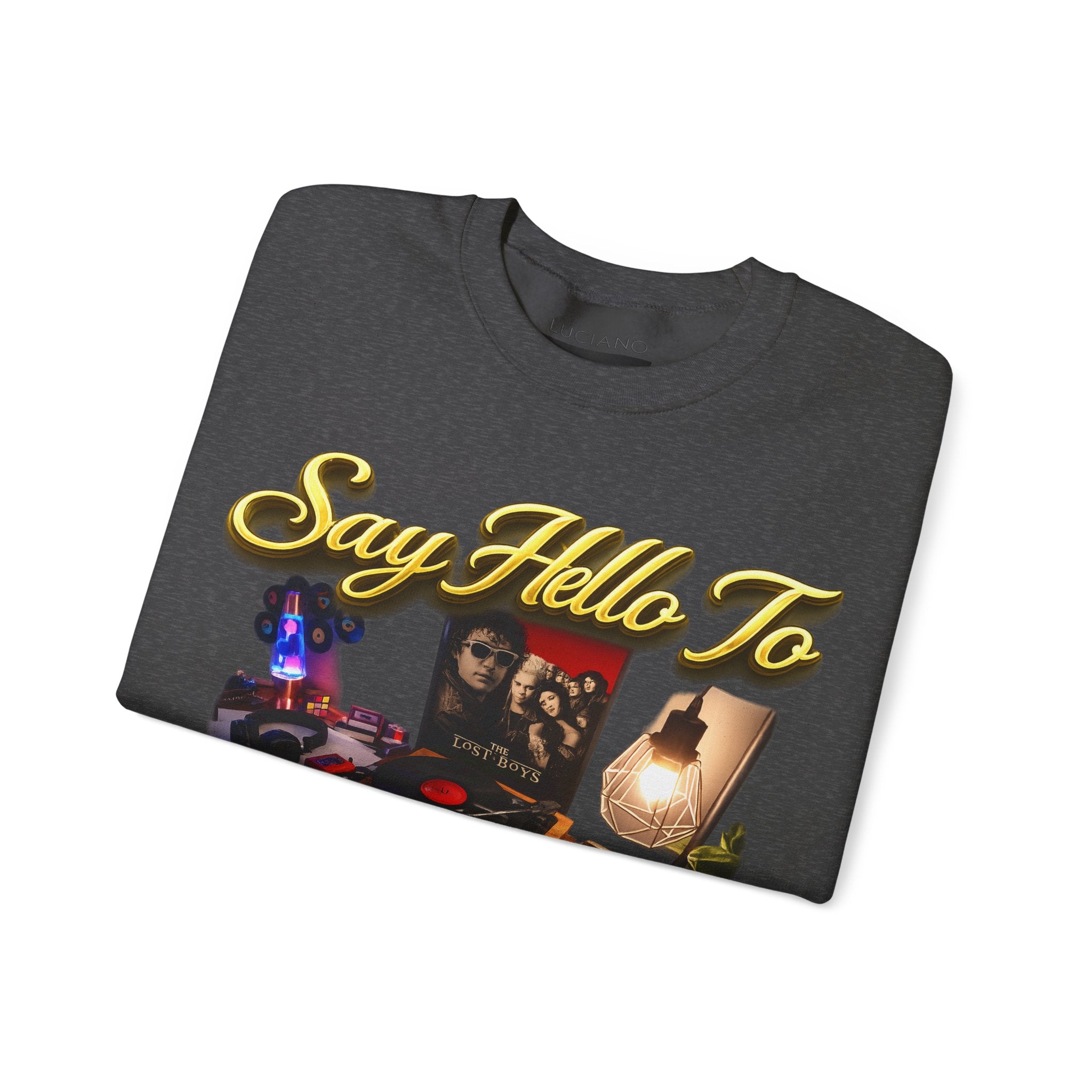 Grateful 80s Crewneck Sweatshirt — “say hello to the grateful 80's” Retro Vibe Printify