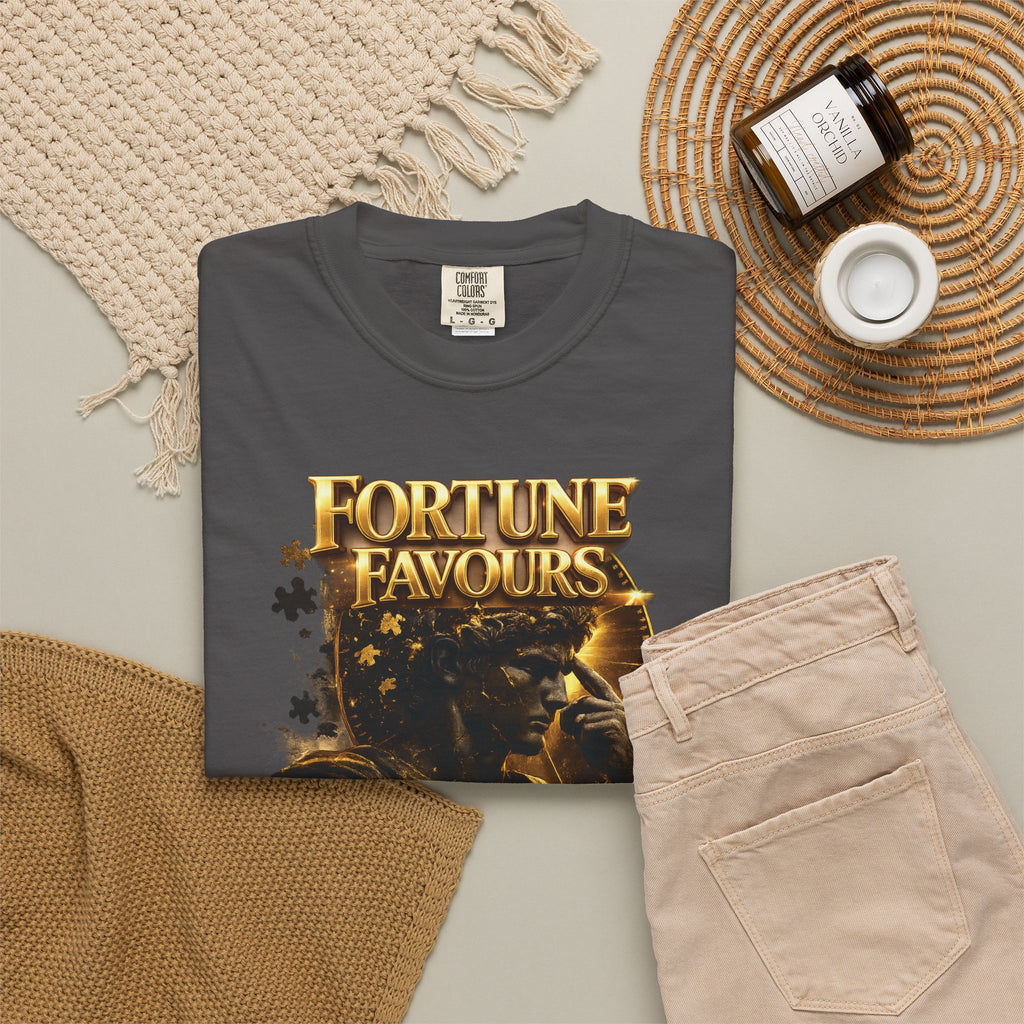 Fortune Favours Prepared Mind T-Shirt — Medieval Knight Graphic Tee Printify