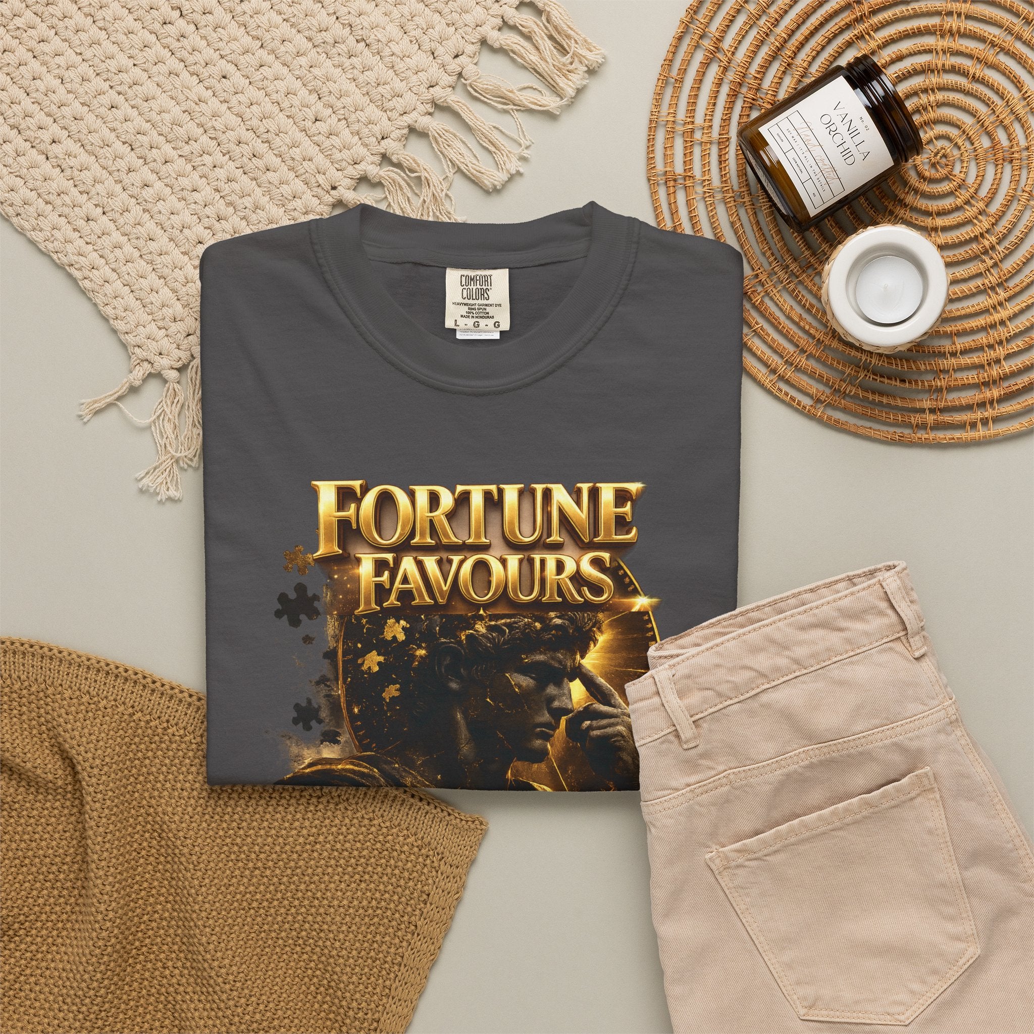 Fortune Favours Prepared Mind T-Shirt — Medieval Knight Graphic Tee Printify