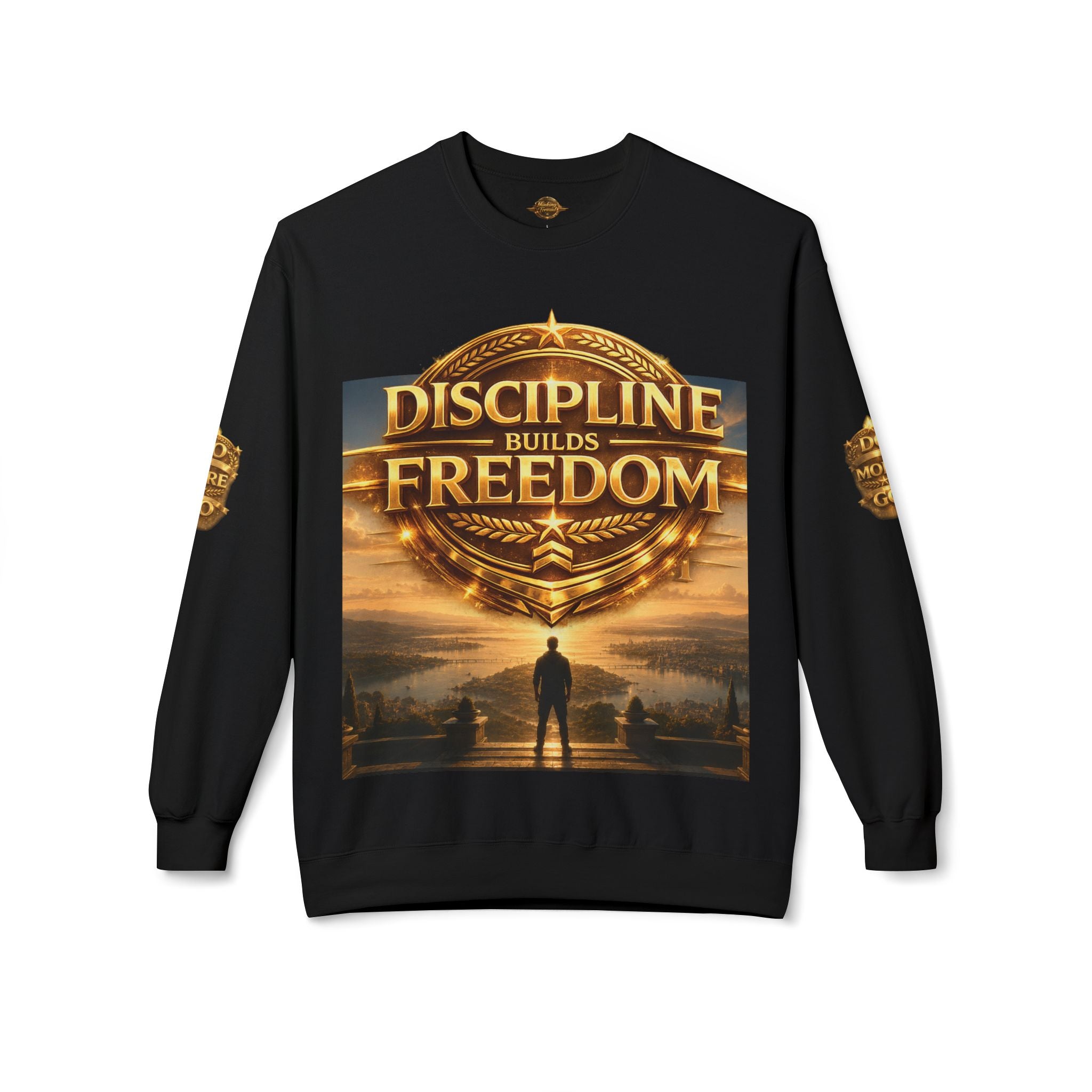 Discipline Builds Freedom Crewneck Sweatshirt – Motivational Fitness & Success Pullover Printify