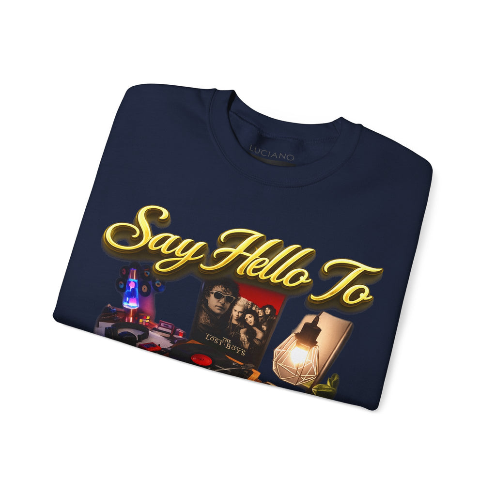 Grateful 80s Crewneck Sweatshirt — “say hello to the grateful 80's” Retro Vibe Printify