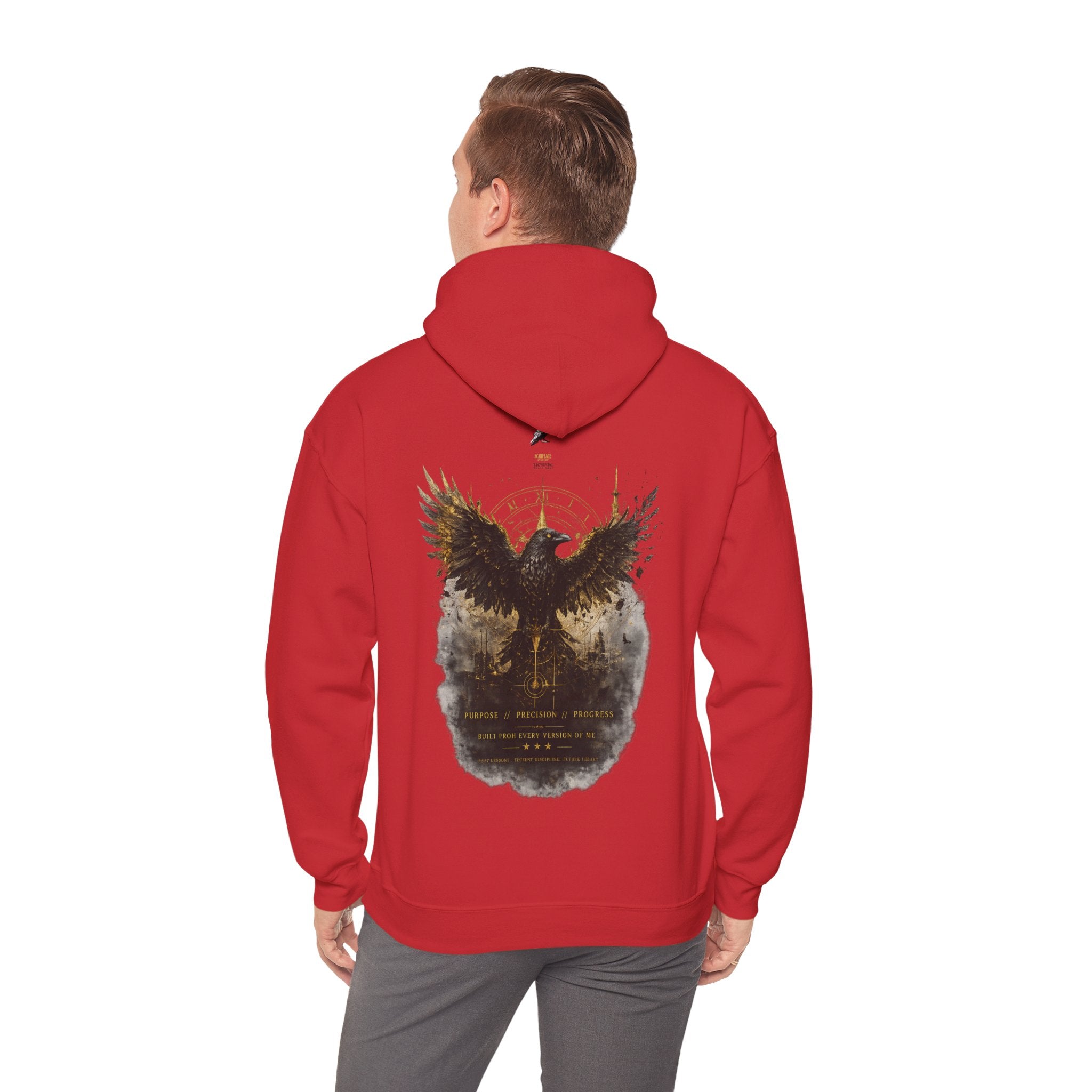 Inspirational Hoodie – “Never Letting Regret Your Past” Motivational City Night Sweatshirt Printify