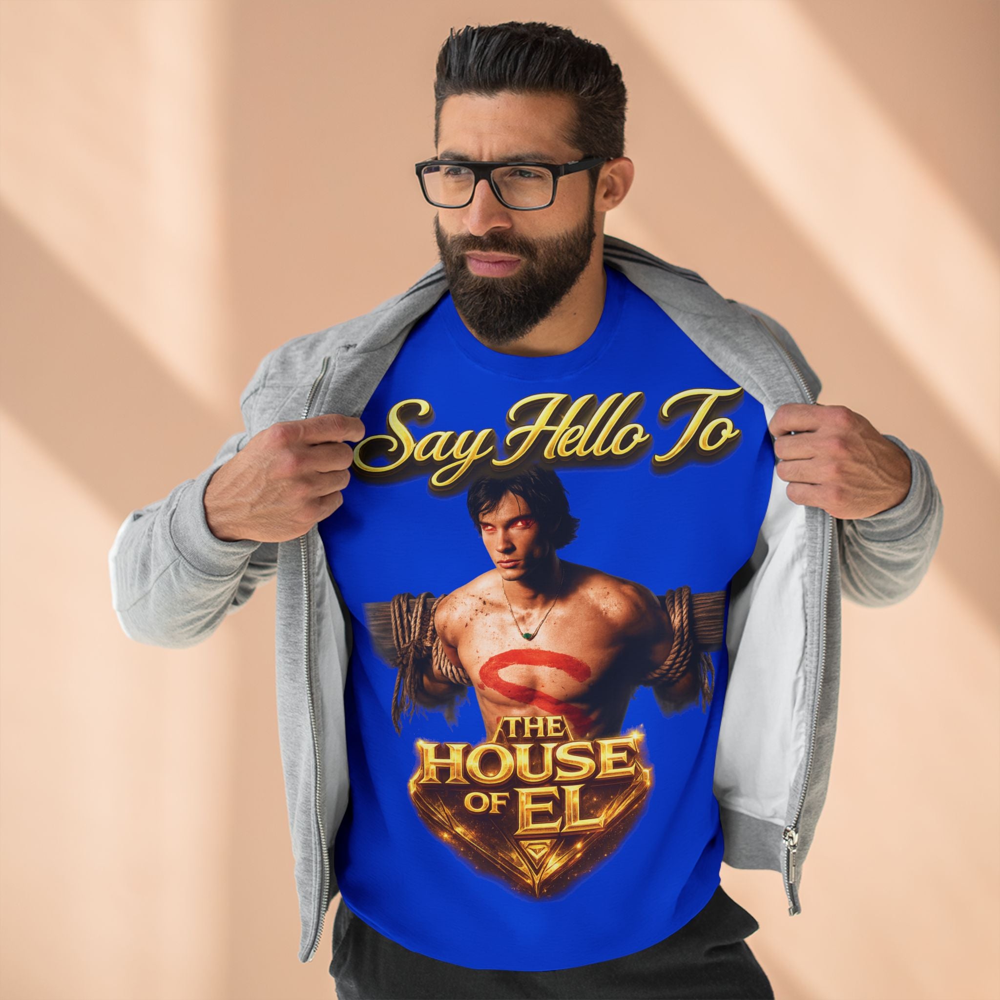 Say Hello To The House of El Sweatshirt – Retro Superman Inspired Crewneck Printify