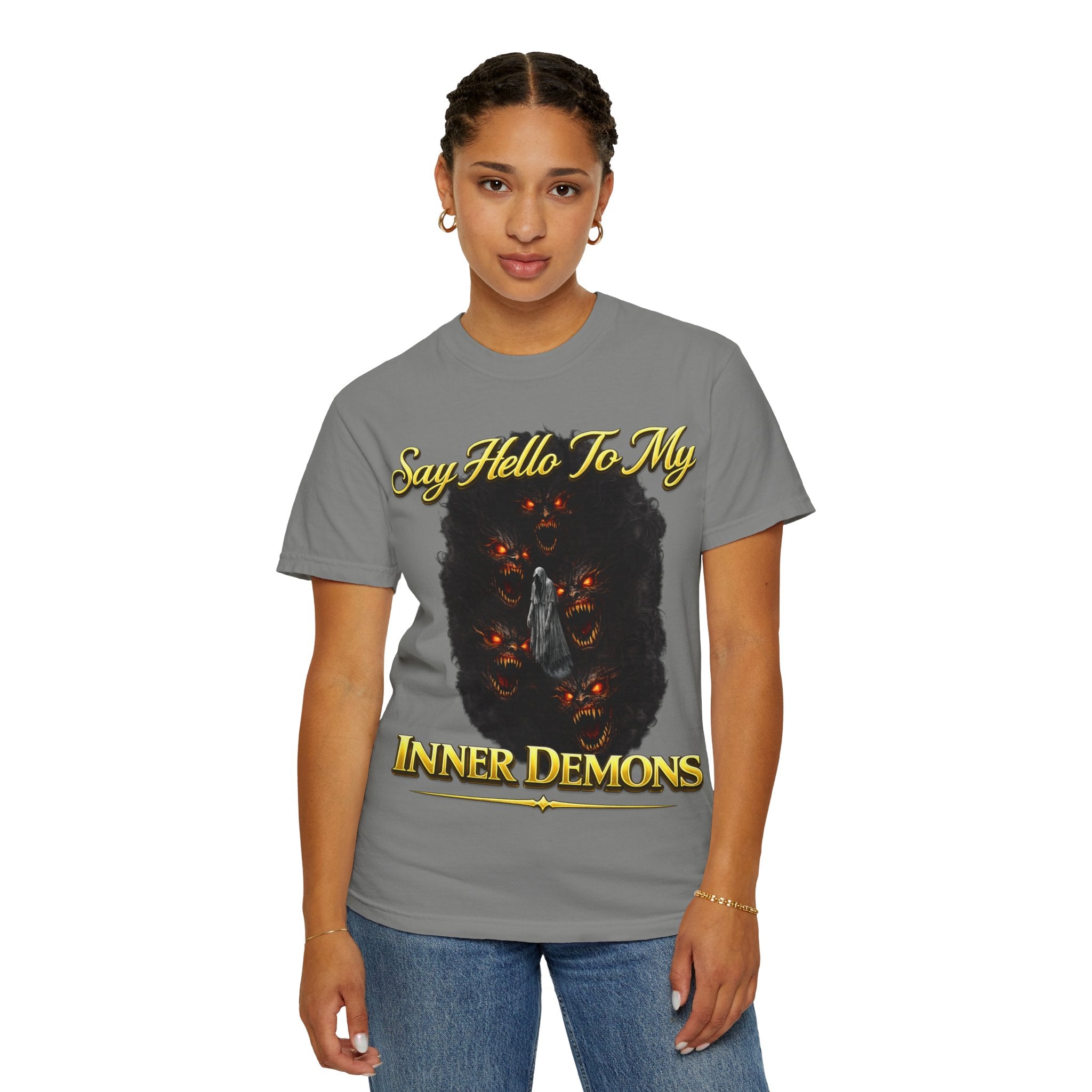 Inner Demons T-Shirt — "Say Hello To My Inner Demons" Graphic Tee Printify