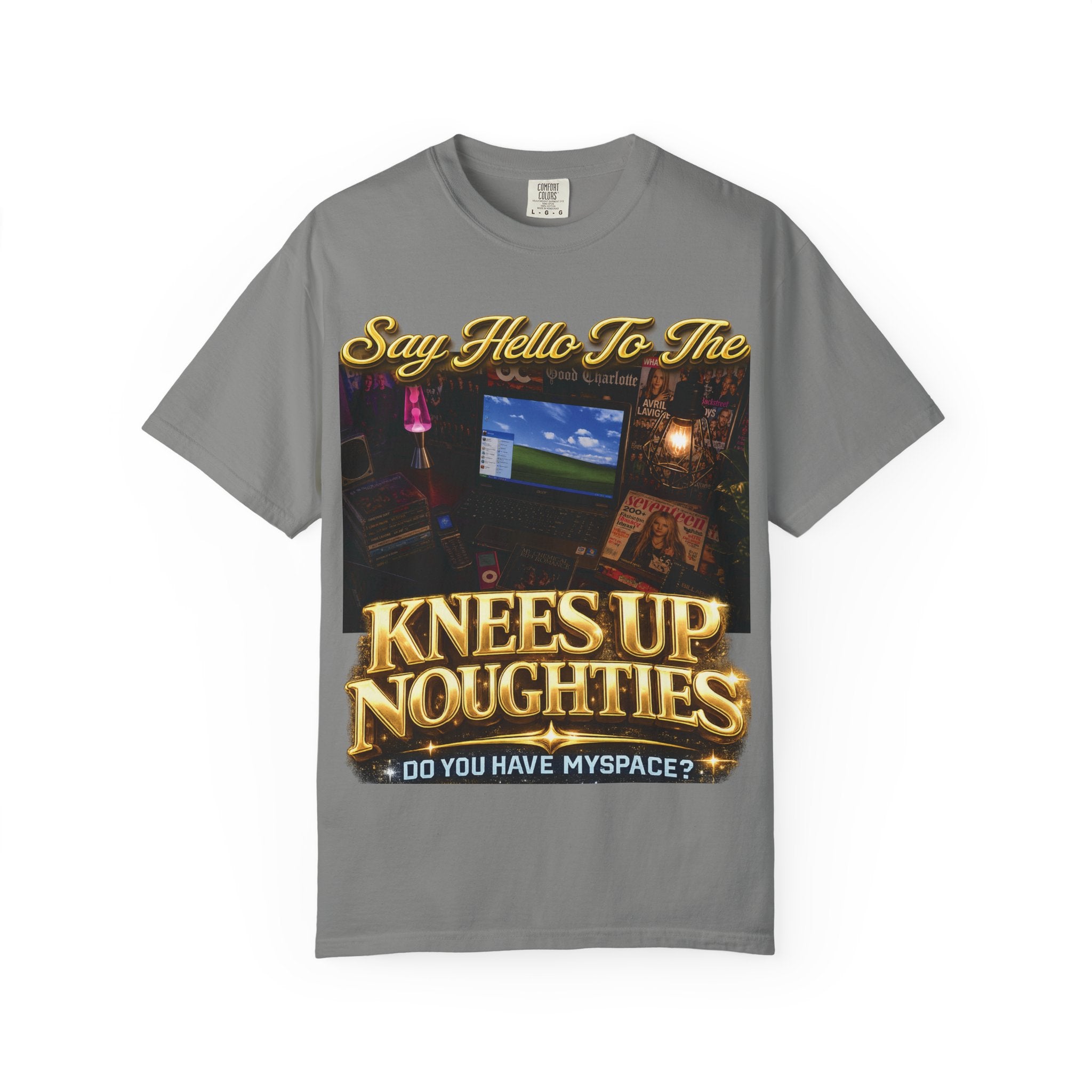 Knees Up Noughties Graphic T-Shirt — Retro MySpace Throwback Tee Printify