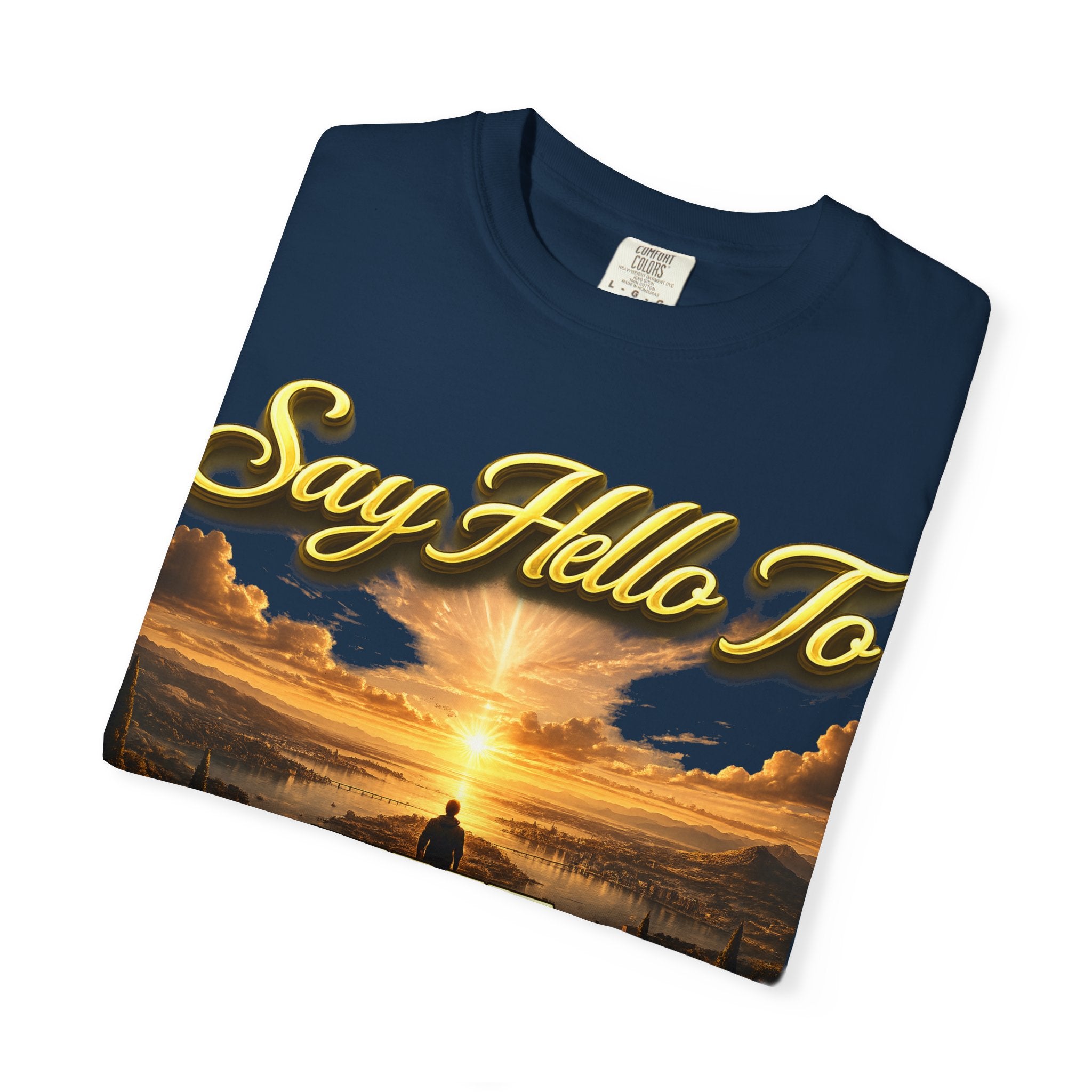 Inspirational 'Say Hello to The Beginning' Sunrise T-Shirt Printify