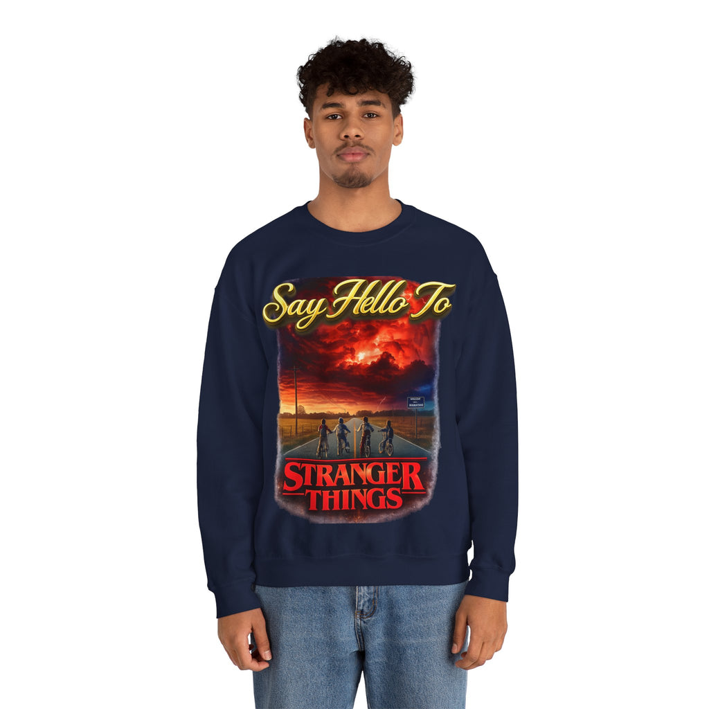 Stranger Things "Say Hello To" Crewneck Sweatshirt Printify