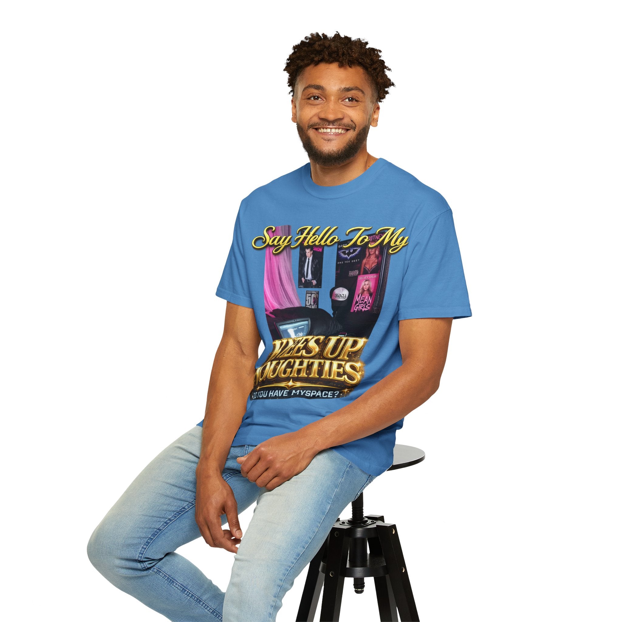 Knees Up Noughties Graphic T-Shirt — Retro MySpace Pop Culture Tee Printify