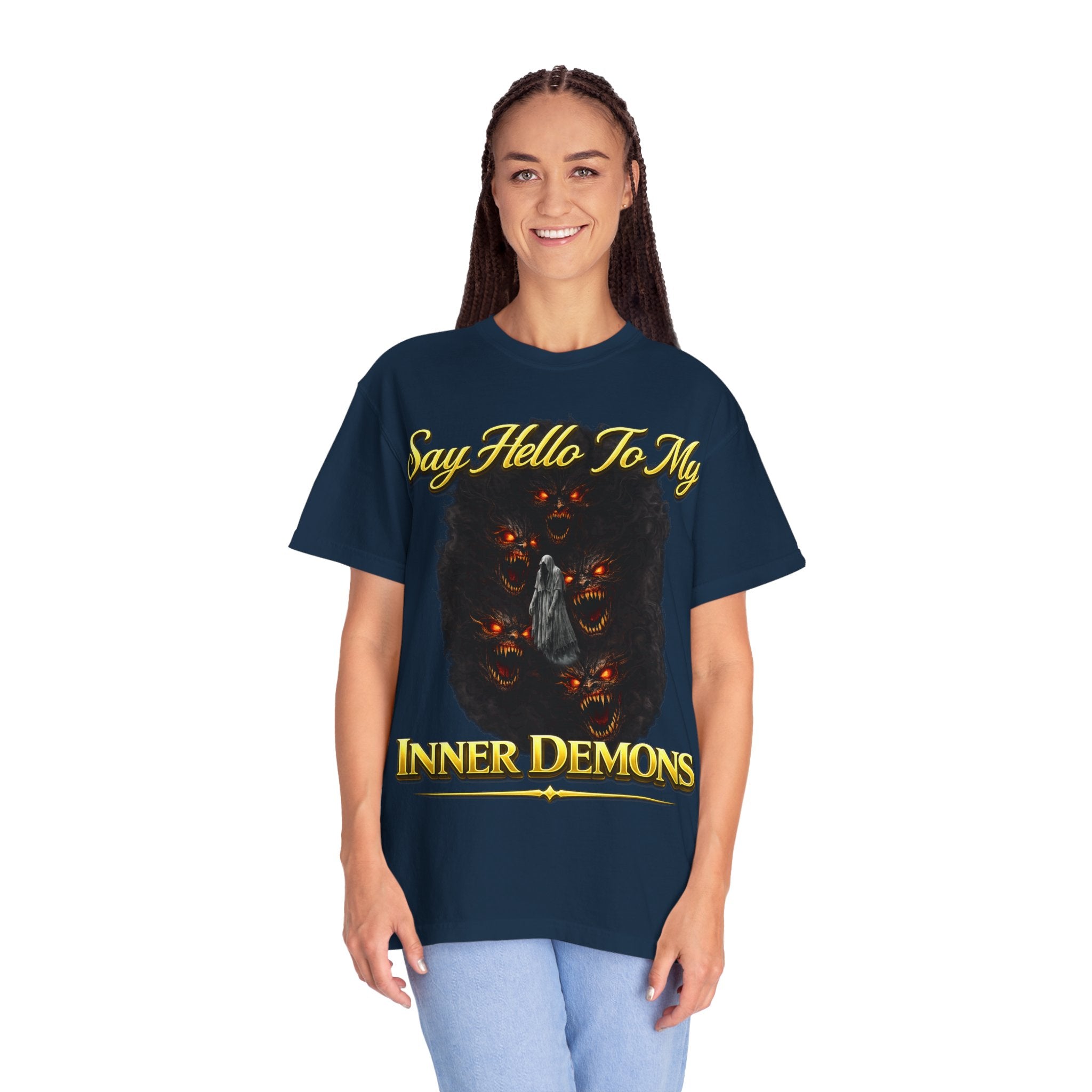 Inner Demons T-Shirt — "Say Hello To My Inner Demons" Graphic Tee Printify