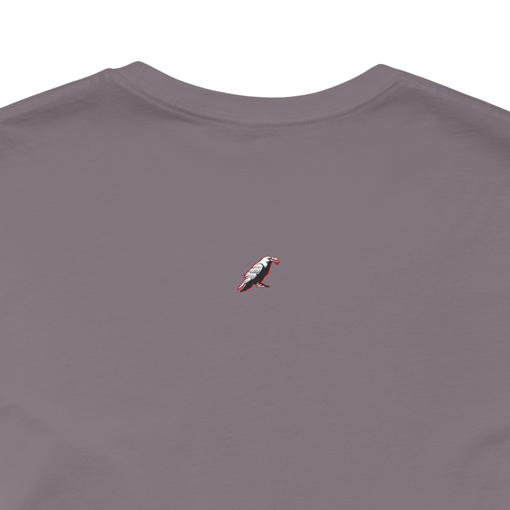 Horror Mask Split Face Tee — "Say Hello To Your Family and Friends" Graphic T-Shirt Printify